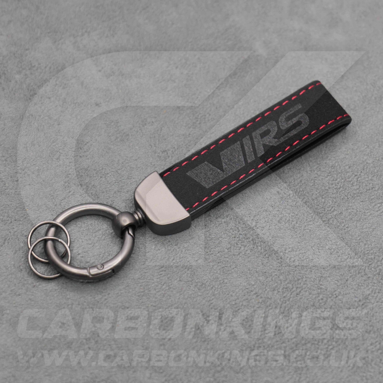 Skoda VRS Black Suede Key Ring Chain Alcantara Octavia Elroq Enyaq Kodiaq