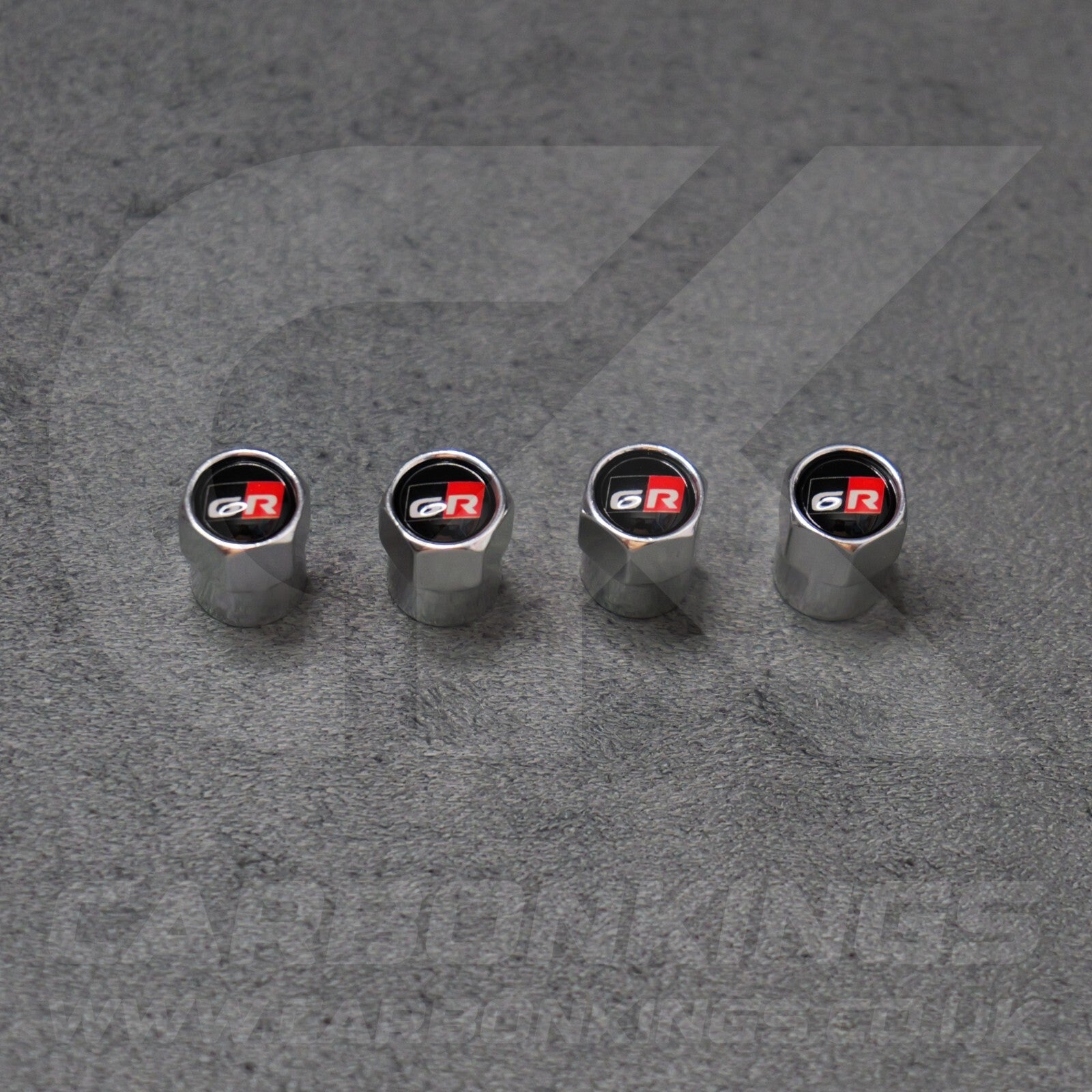 Toyota GR Gazoo Racing Silver Anodised Wheel Valve Dust Caps Yaris GR86 Supra
