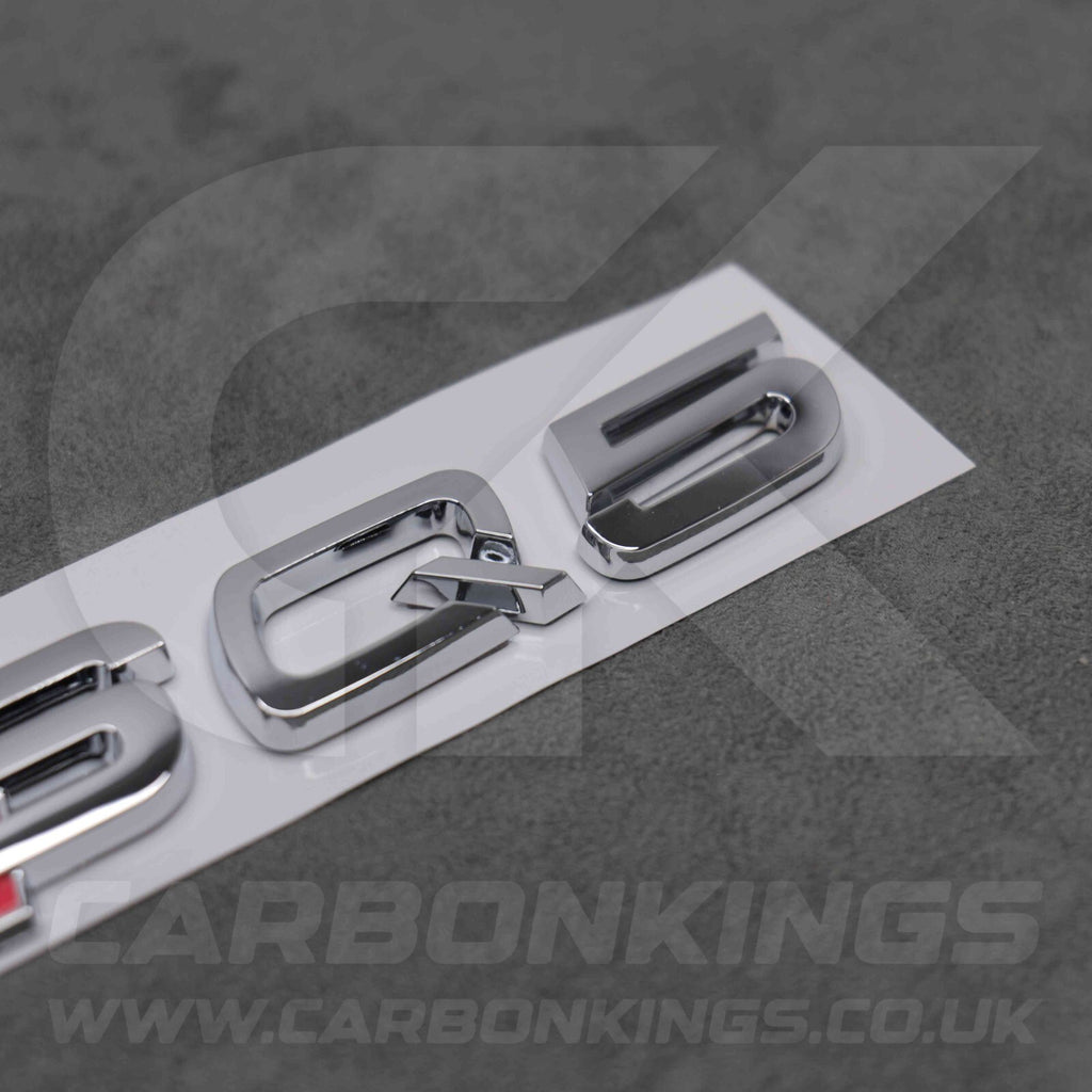 122 x 31mm Audi SQ5 Chrome / Silver Boot Rear Badge Letters Emblem S 8R FY 80A