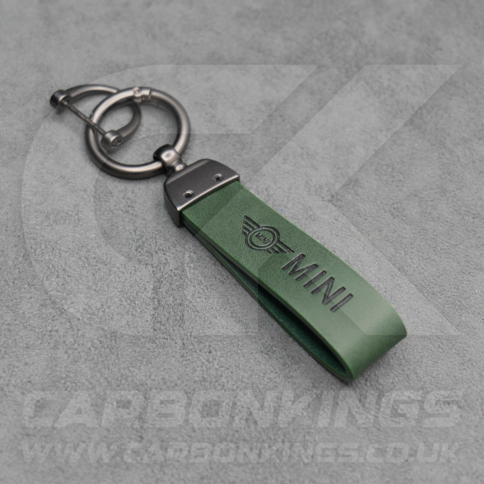 Mini Cooper Green Leather Key Ring Chain Premium Car Keys One S JCW R55 R56 R57