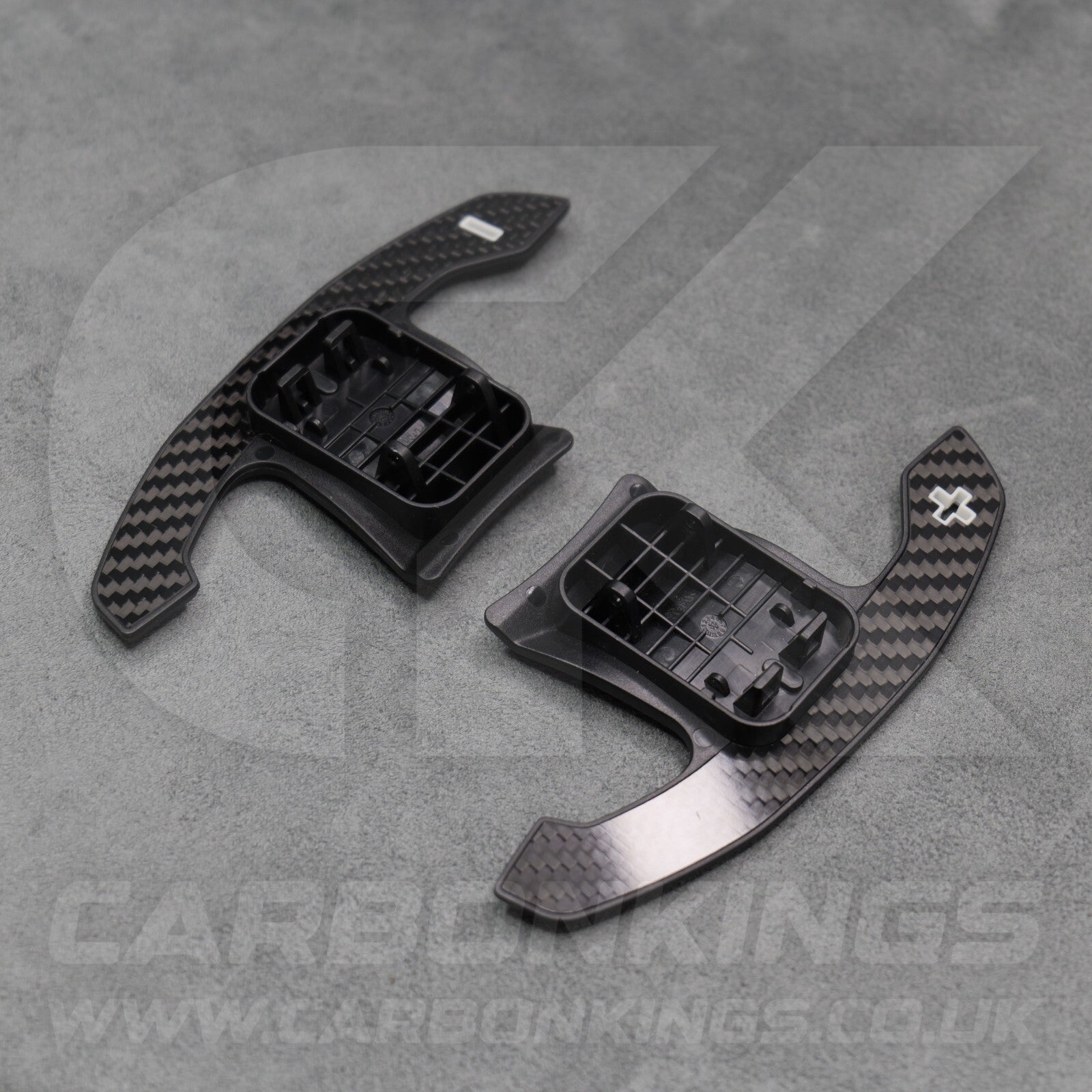 BMW Carbon Fibre / White Gear Shifter Paddles F80 M3 F82 F83 M4 F87 M2 F30 G80