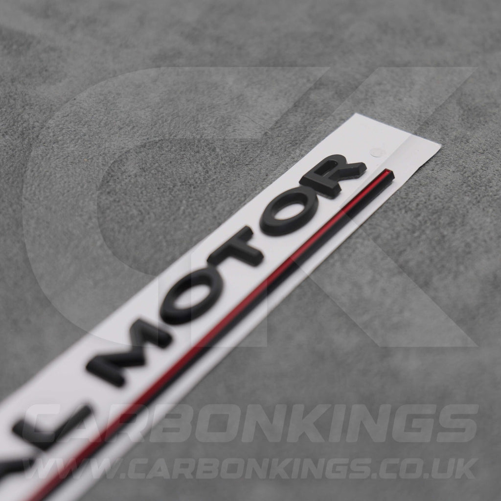 Tesla Matte Black with Red Line Dual Motor Rear Boot Badge Letters Model S 3 X Y