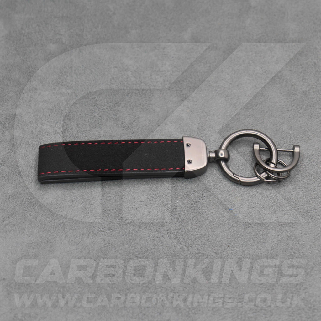 Mini JCW Suede Key Ring Chain John Cooper Works Alcantara Red Stitching Premium