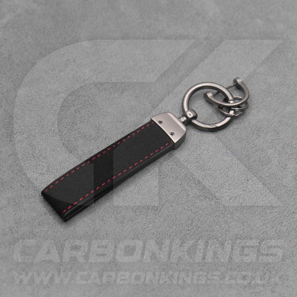 Mini JCW Suede Key Ring Chain John Cooper Works Alcantara Red Stitching Premium