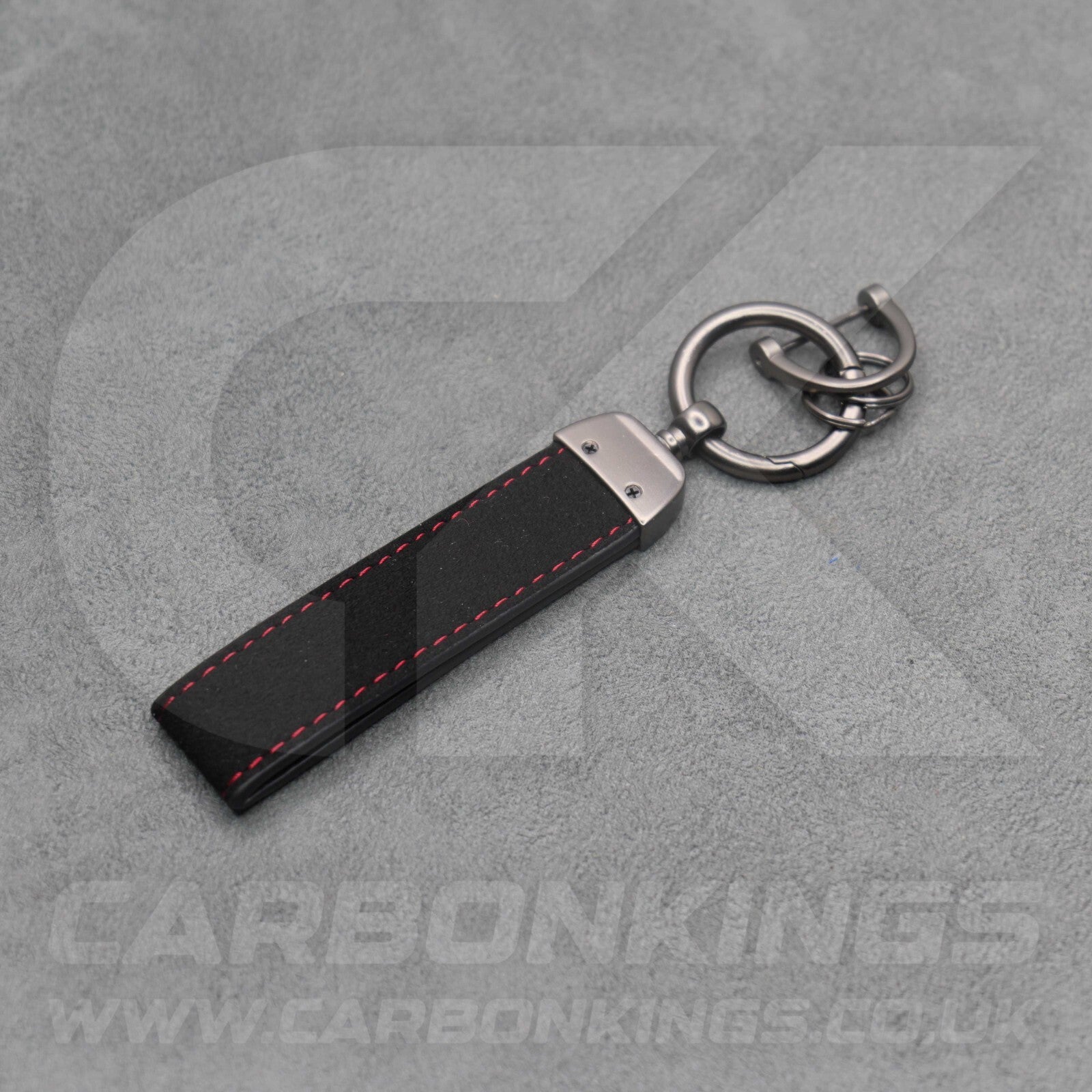 Mini JCW Suede Key Ring Chain John Cooper Works Alcantara Red Stitching Premium