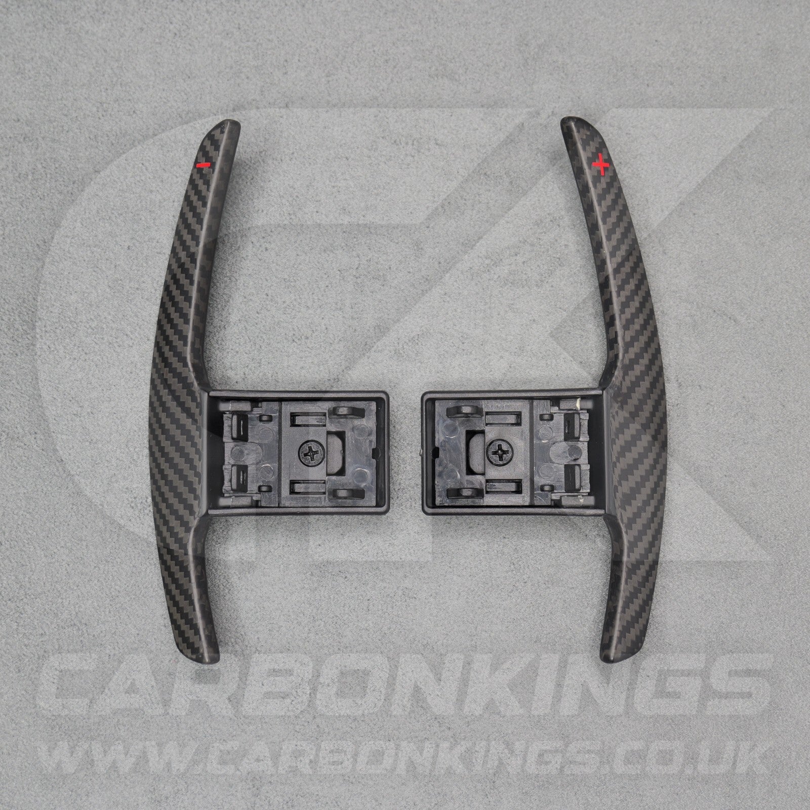 Satin Carbon Fibre & Red +/- Gear Paddle Shifters BMW F80 M3 F82 F83 M4 F87 M2