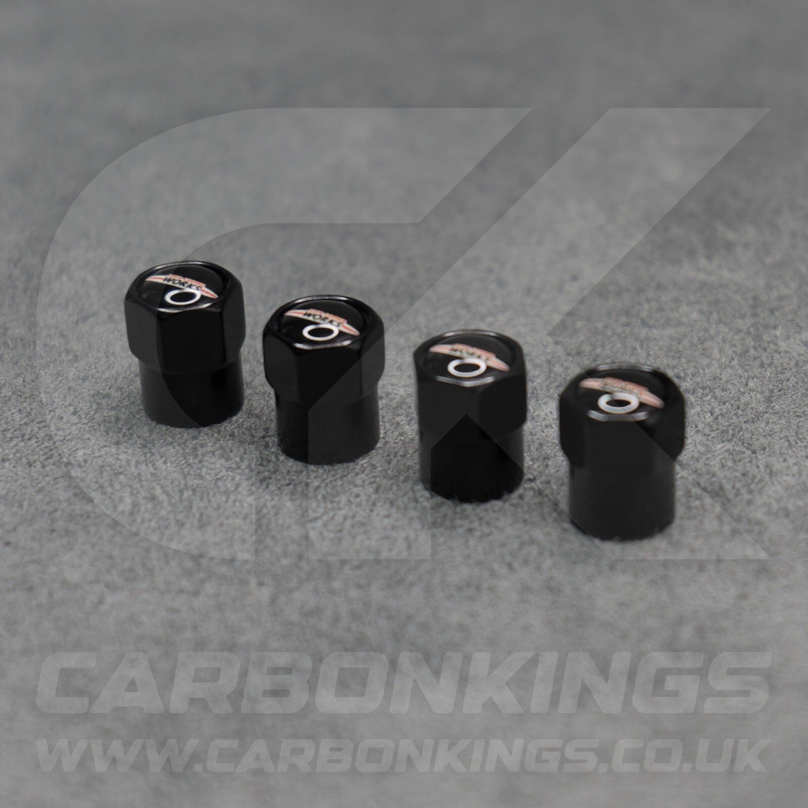 Mini John Cooper Works Black Anodised Wheel Valve Dust Caps Set F54 F55 R56 R55
