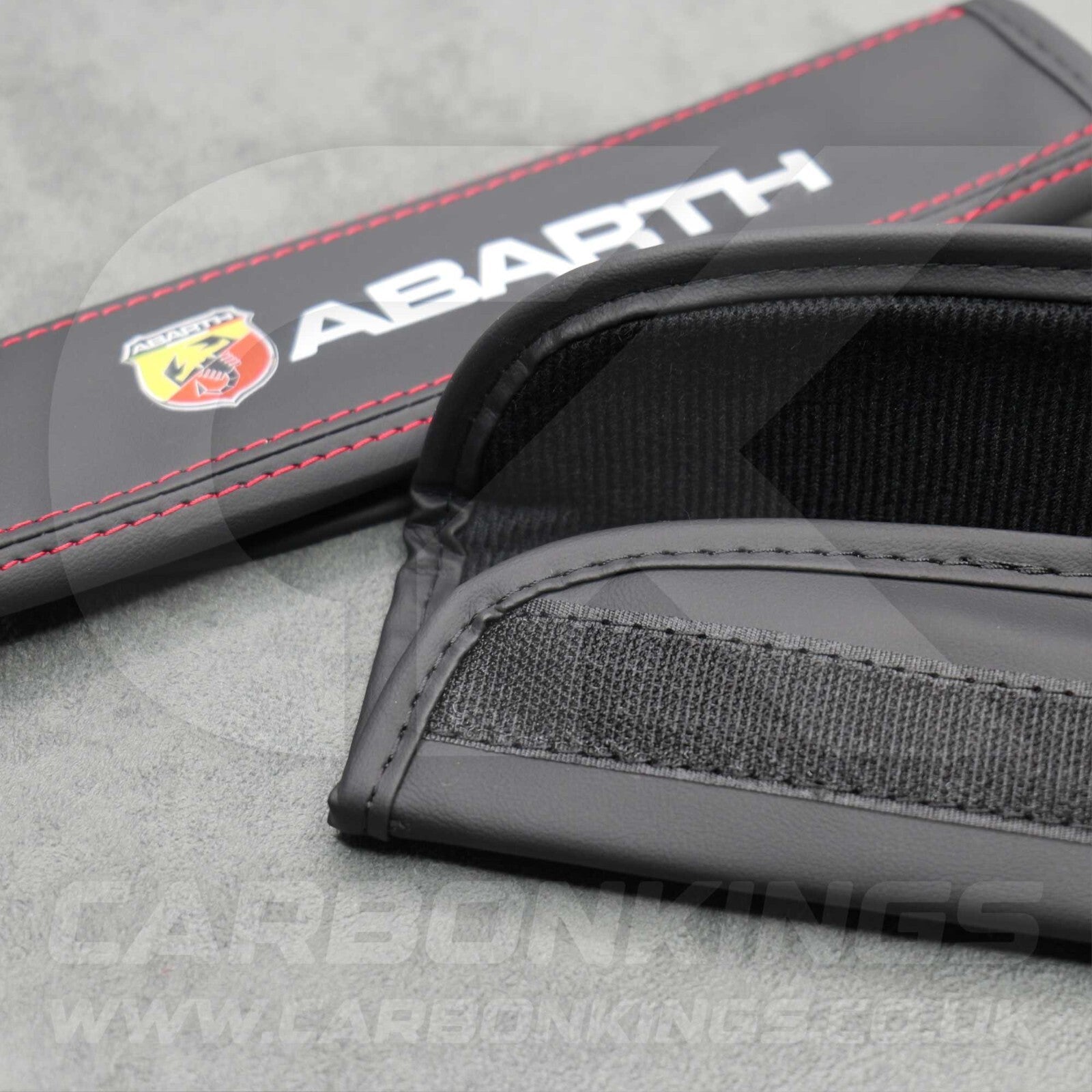 Fiat Abarth Luxury Leather Seatbelt Shoulder Cover Pad Protector for 124 500 595
