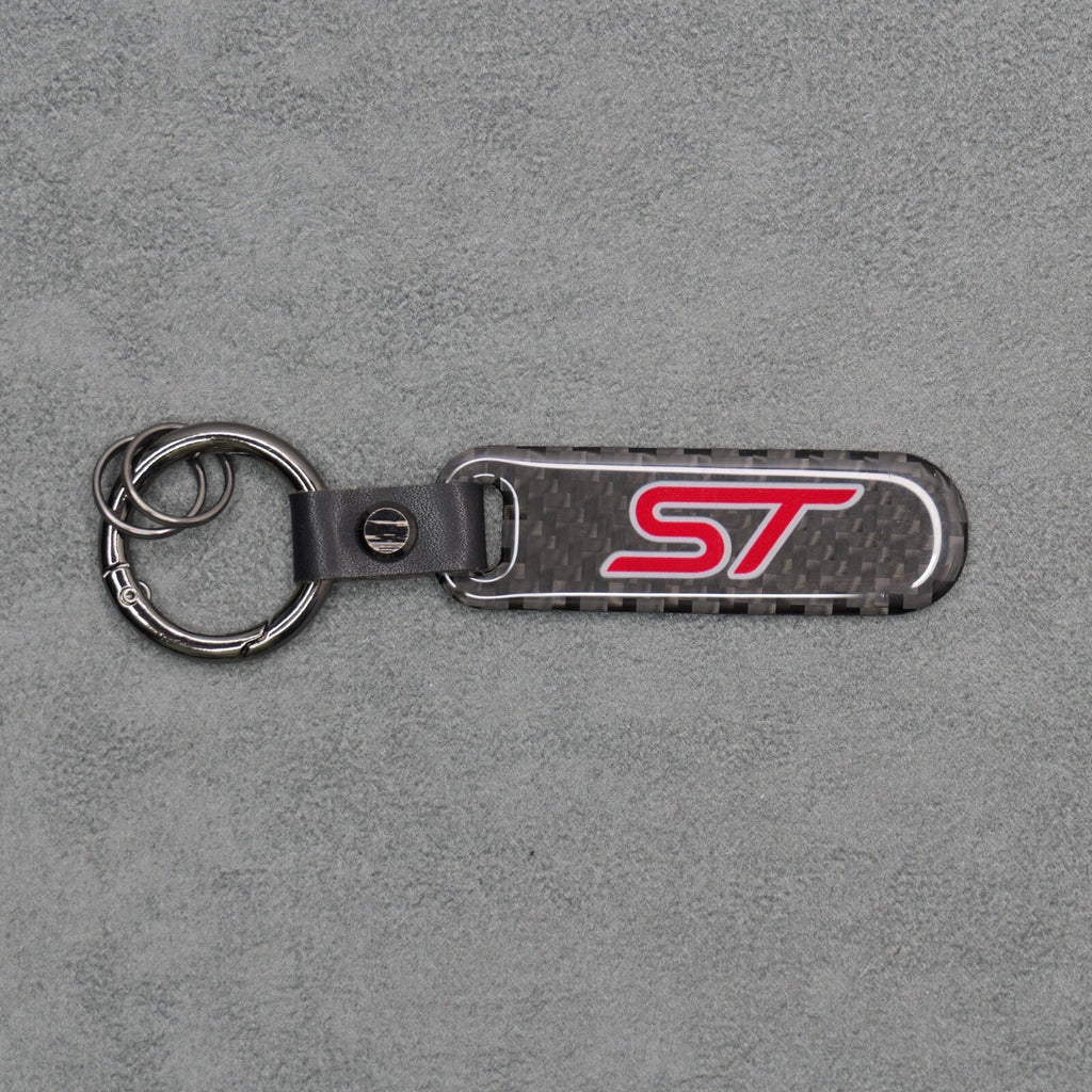 Ford ST Carbon Fibre Gel Car Key Ring Chain Focus Fiesta Puma Premium & Durable