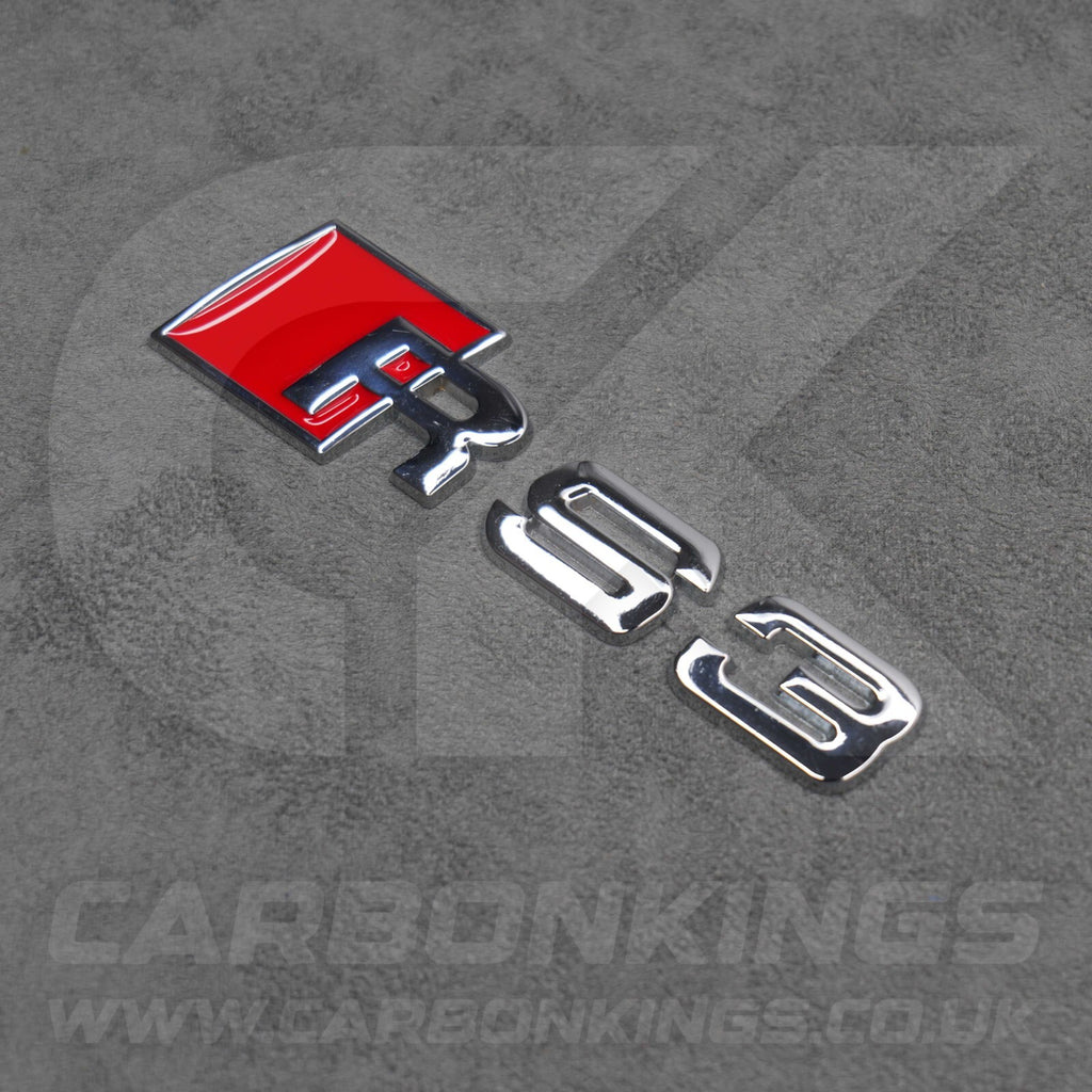 Audi RS3 Silver Chrome Boot Rear Badge Letters Logo Emblem RS 8L 8P 8V 8Y