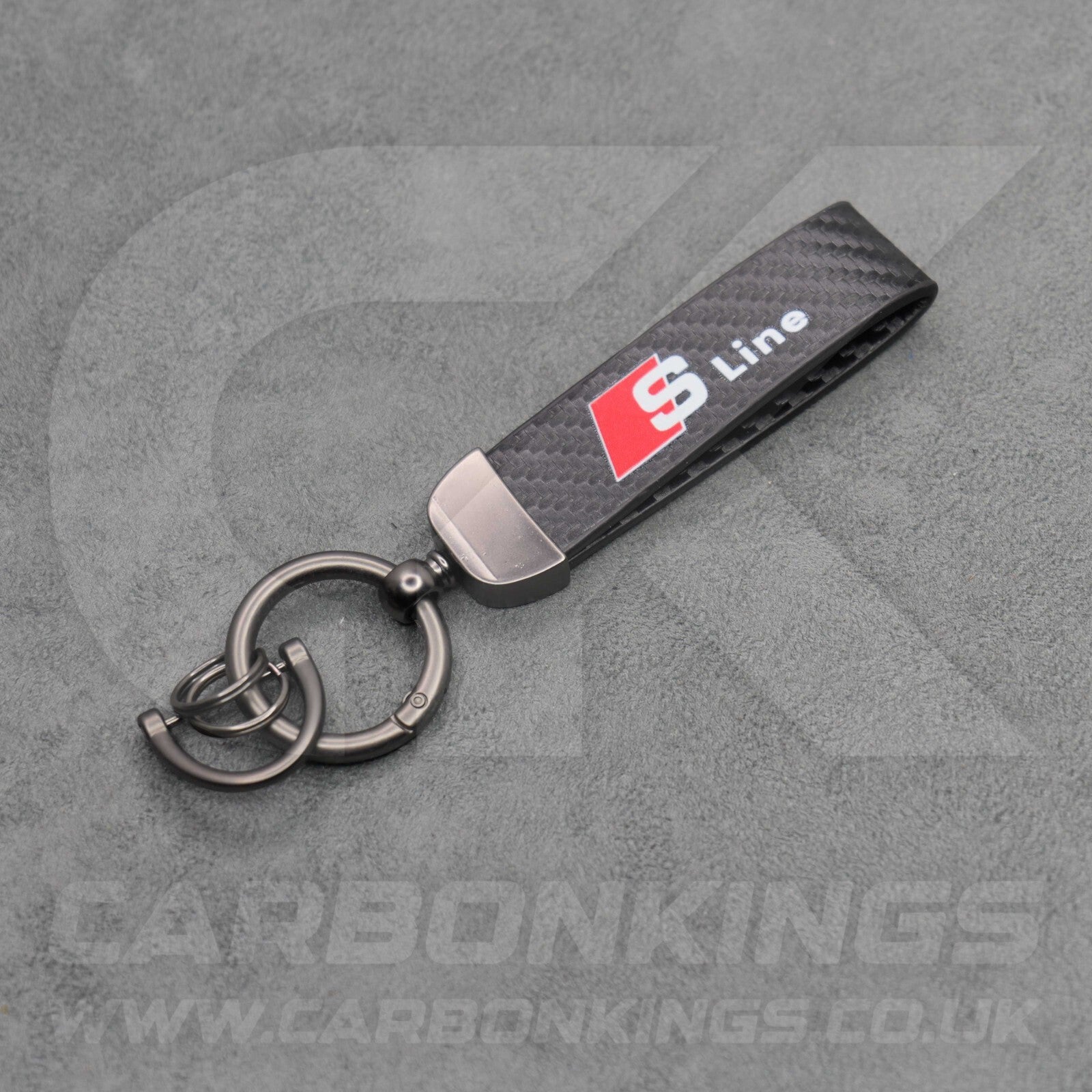 Audi S Line Carbon Fibre Key Ring Chain A1 A3 A4 A5 A6 A7 Q3 Q4 Q5 Q6 Q7 Q8