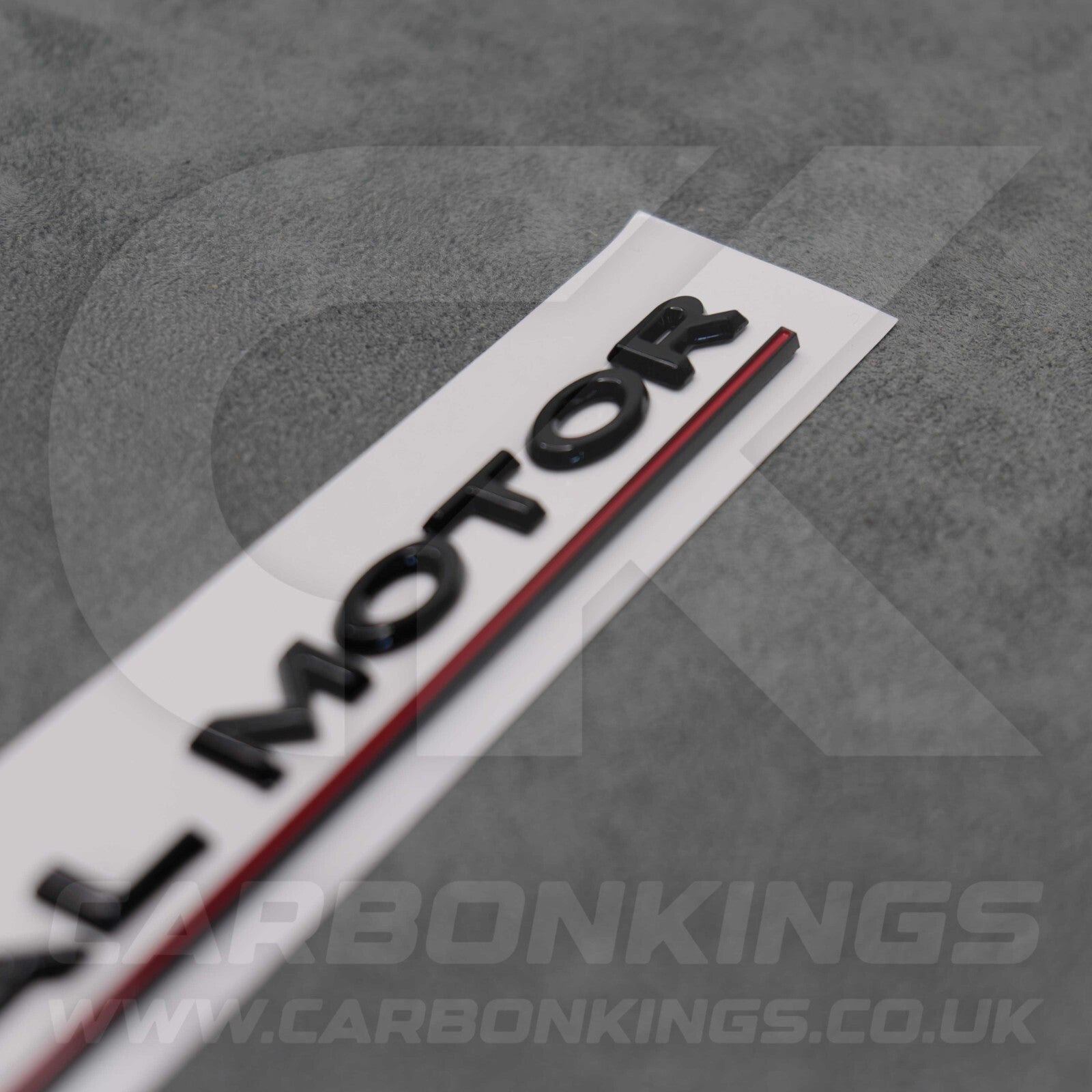 Tesla Gloss Black with Red Line Dual Motor Rear Boot Badge Letters Model S 3 X Y