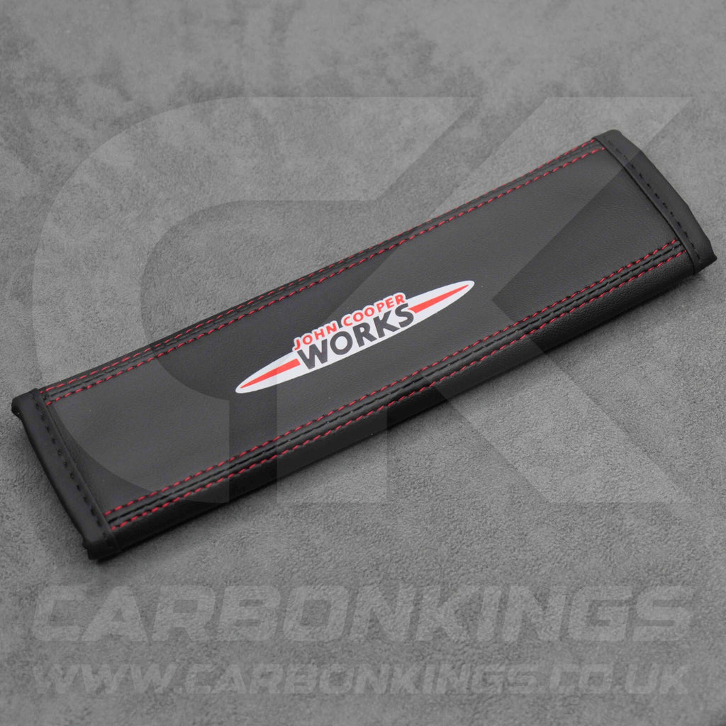 John Cooper Works JCW Leather Seatbelt Shoulder Cover Pad Protector Mini Cooper