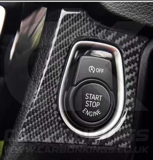 BMW Carbon Fibre Style Start Stop Button Surround for 2 3 Series F20 F30 F34 F32