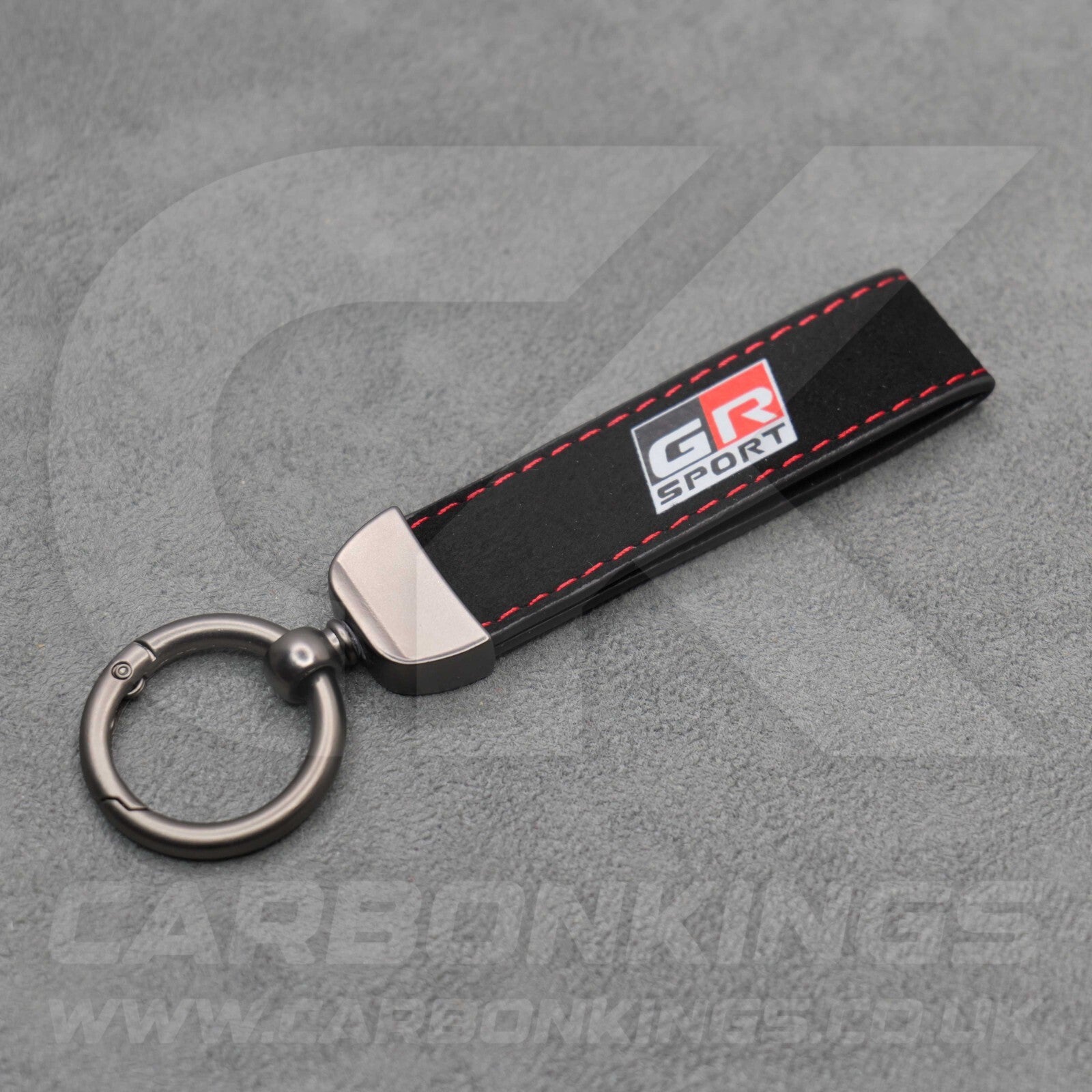 Toyota GR Gazoo Racing Suede Key Ring Chain Yaris Supra Corolla Premium Stitched