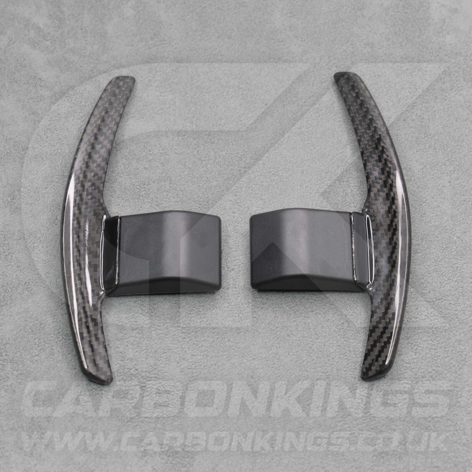 Carbon Fibre & White +/- Gear Paddle Shifters BMW F80 M3 F82 F83 M4 F87 M2 F30