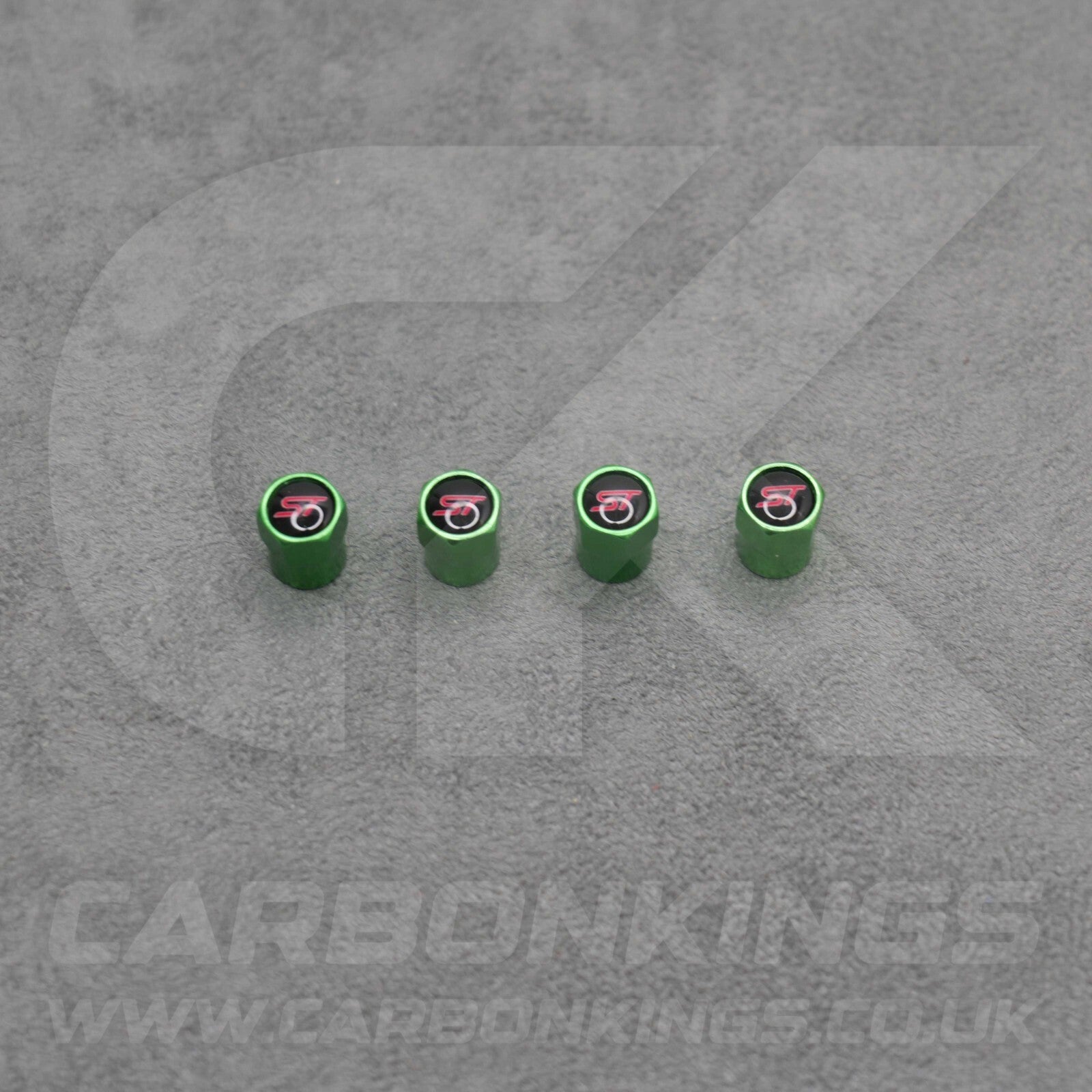 Ford ST Sport Green Anodised Wheel Valve Dust Caps Set Fiesta Focus Edge Puma