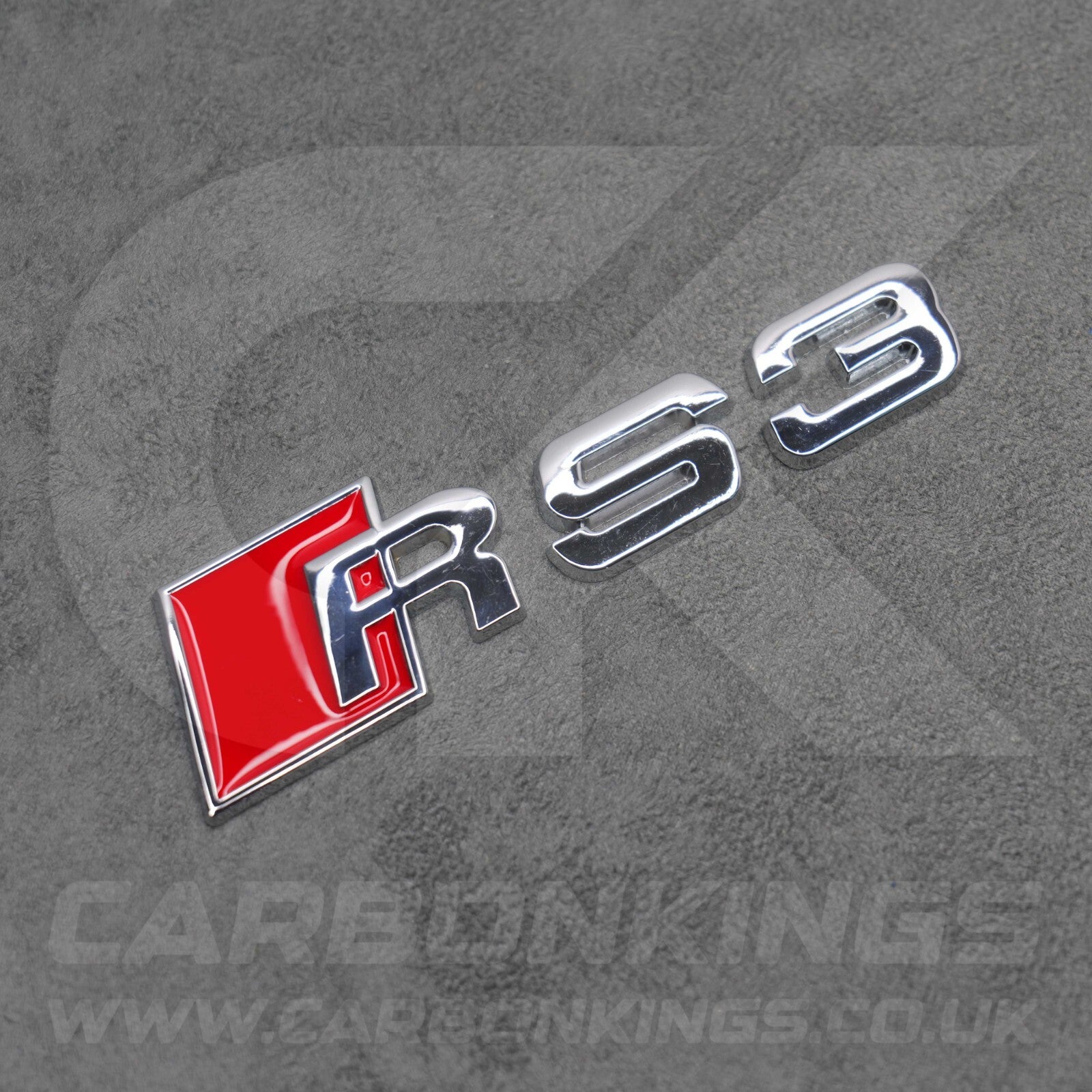Audi RS3 Silver Chrome Boot Rear Badge Letters Logo Emblem RS 8L 8P 8V 8Y