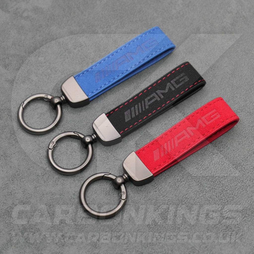 Mercedes AMG Suede Key Ring Chain Alcantara Stitched Premium C63 C43 A45 E63 A35