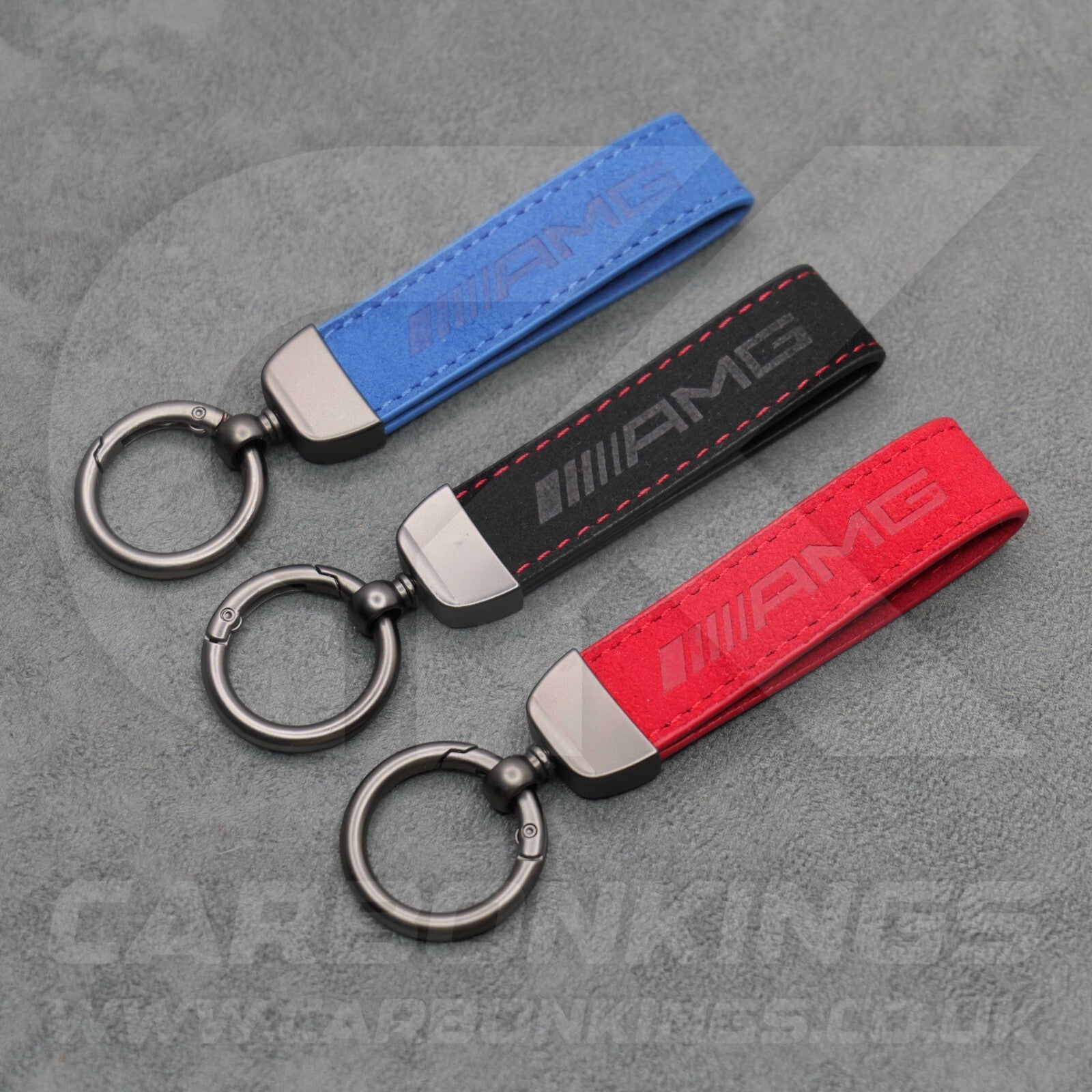 Mercedes AMG Suede Key Ring Chain Alcantara Stitched Premium C63 C43 A45 E63 A35