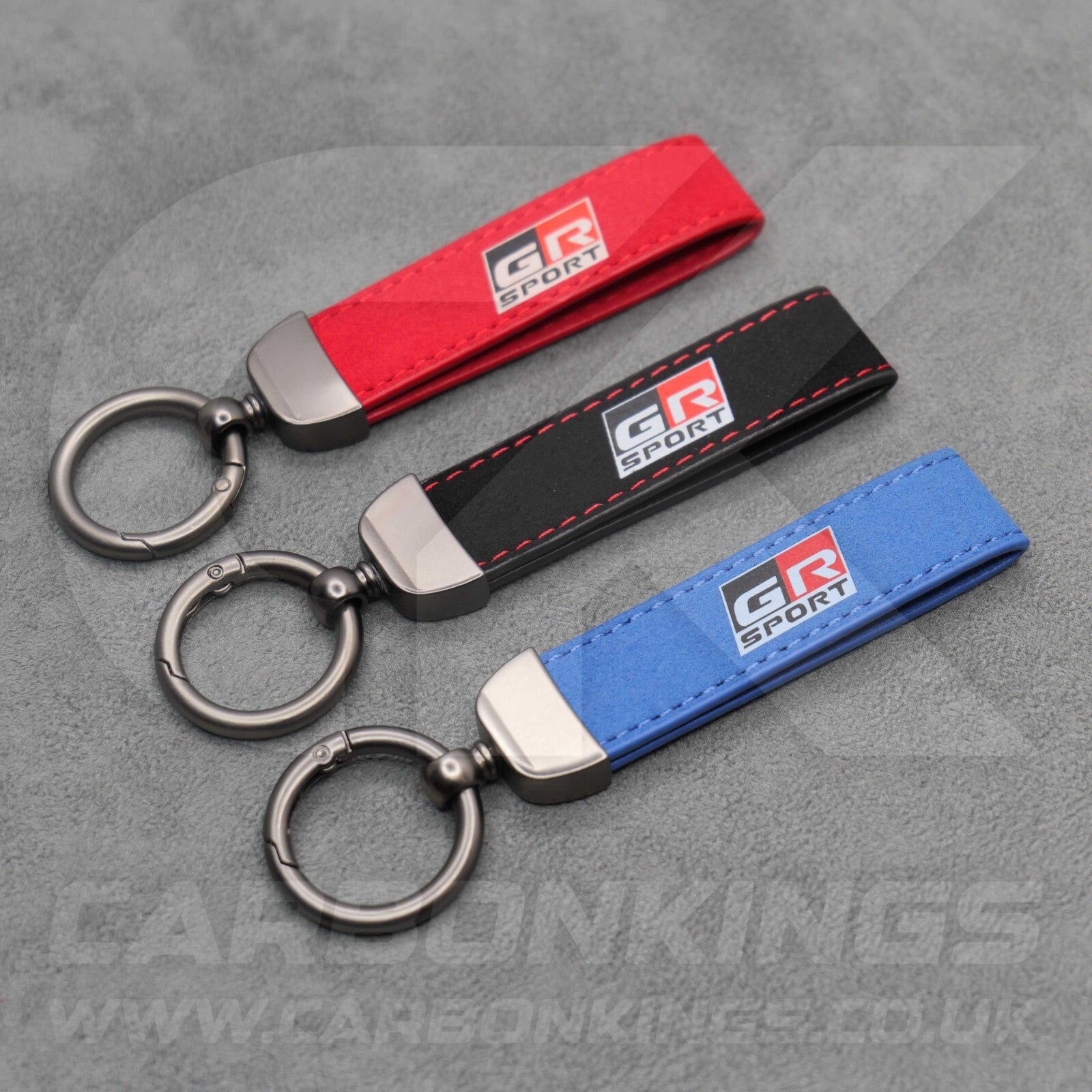 Toyota GR Gazoo Racing Suede Key Ring Chain Yaris Supra Corolla Premium Stitched