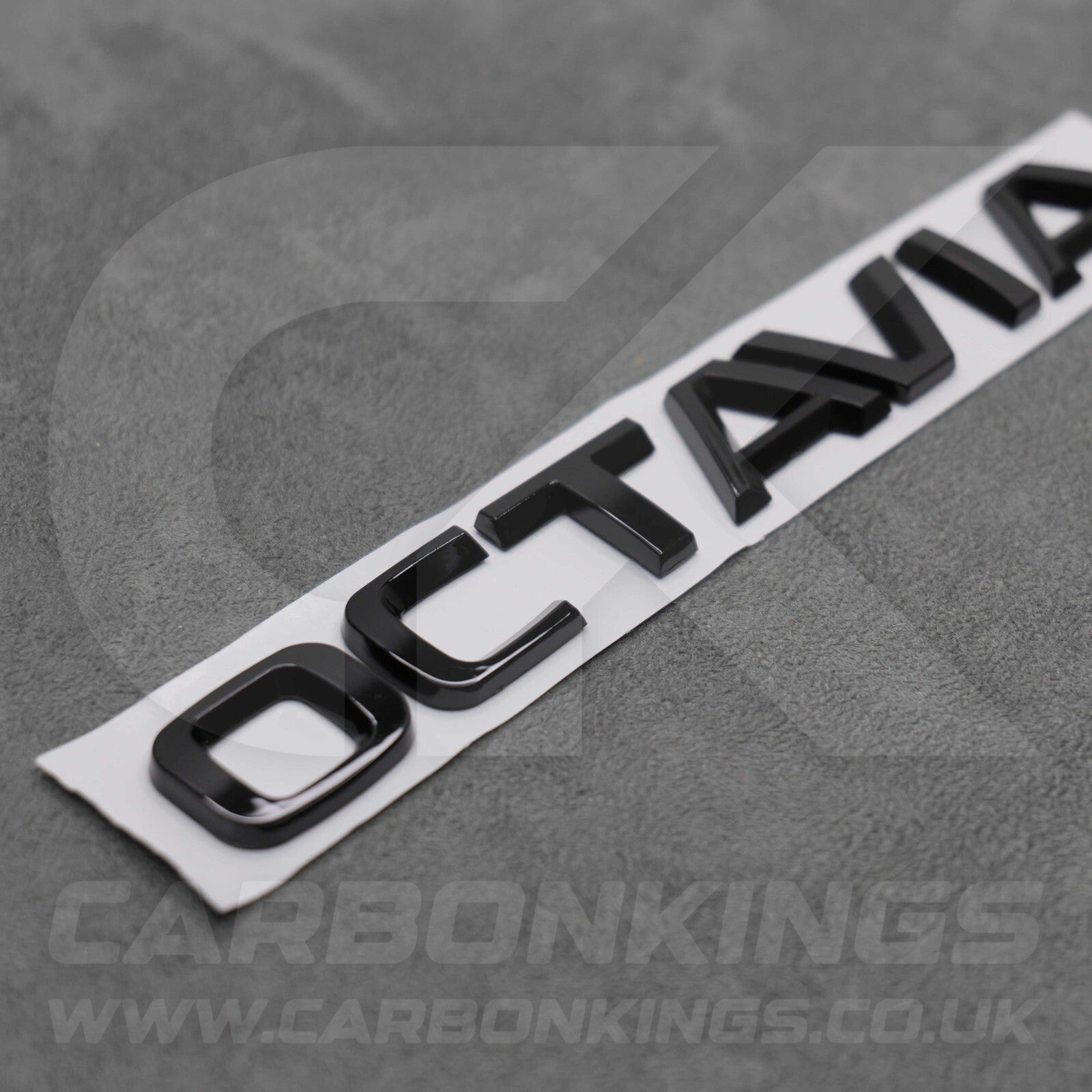 Skoda Octavia Gloss Black Rear Boot Badge Emblem Letters Pre Applied Adhesive
