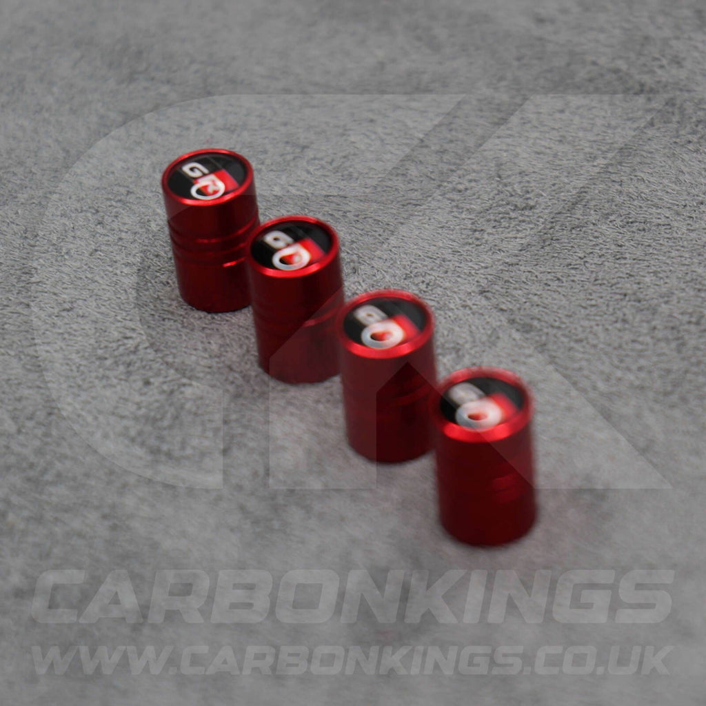 Toyota GR Gazoo Racing Red Anodised Wheel Valve Dust Caps Set Yaris GR86 Supra