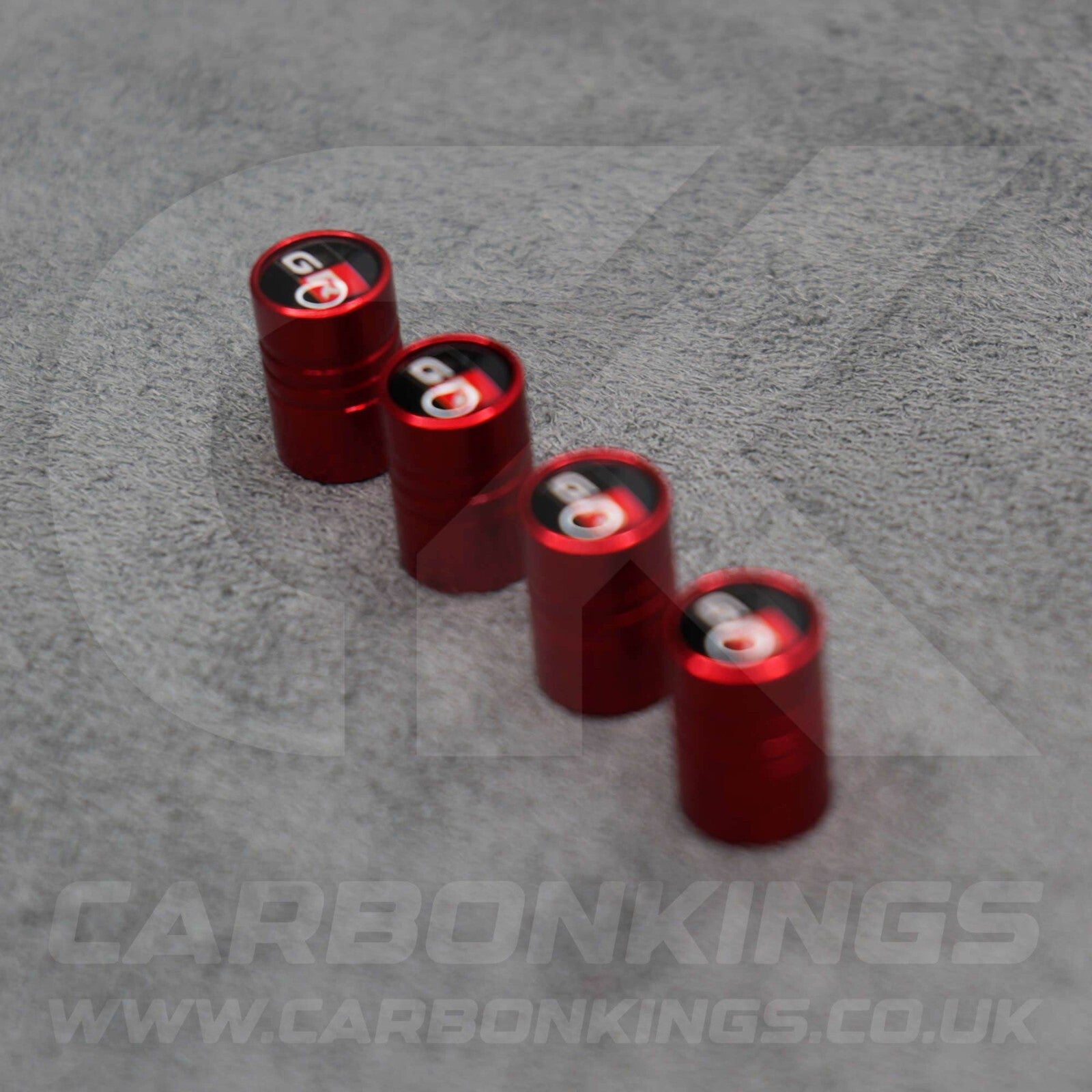 Toyota GR Gazoo Racing Red Anodised Wheel Valve Dust Caps Set Yaris GR86 Supra