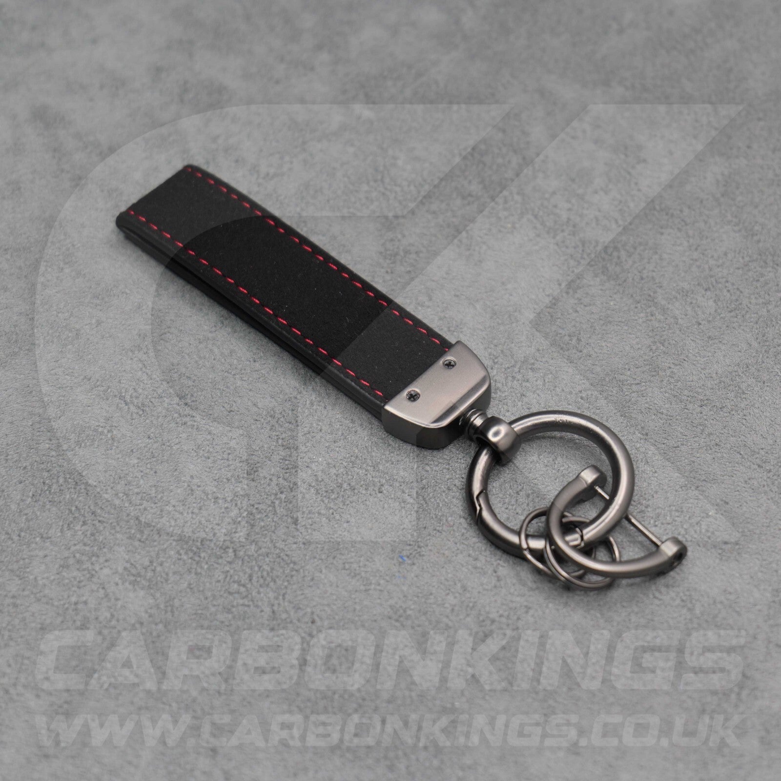 Mini JCW Suede Key Ring Chain John Cooper Works Alcantara Red Stitching Premium