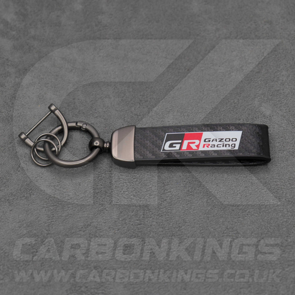 Toyota GR Gazoo Racing Carbon Fibre Style Key Ring Chain Yaris Supra GR86