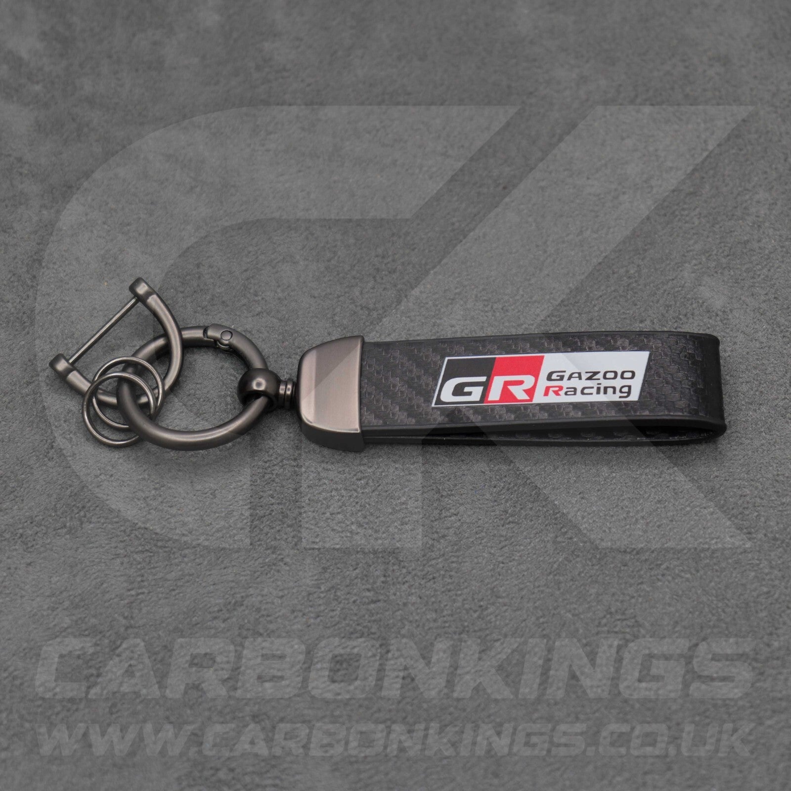 Toyota GR Gazoo Racing Carbon Fibre Style Key Ring Chain Yaris Supra GR86