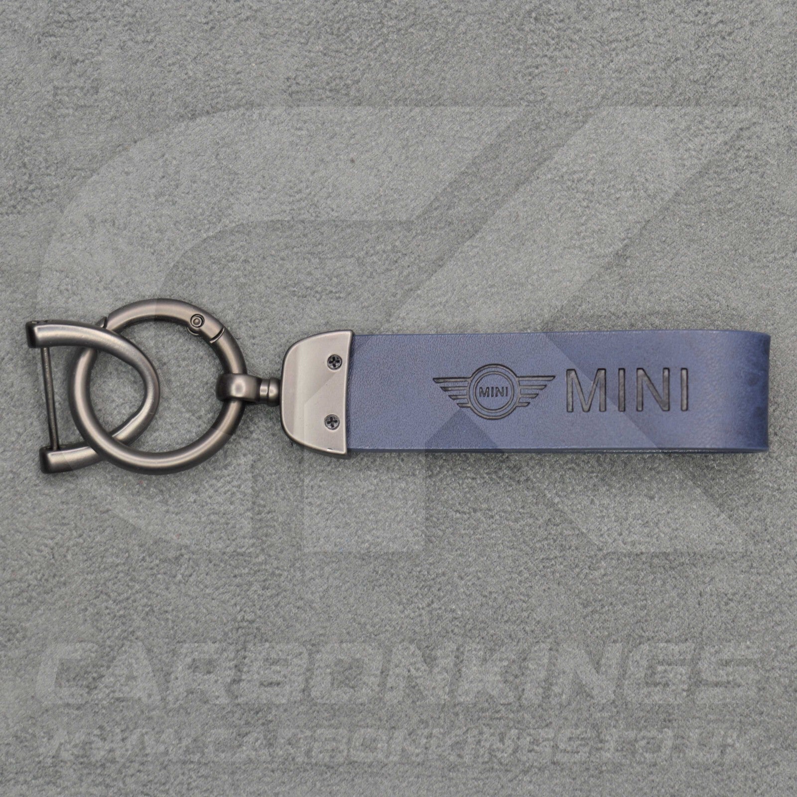 Mini Cooper Blue Leather Key Ring Chain Premium Car Keys One S JCW R55 R56 R57