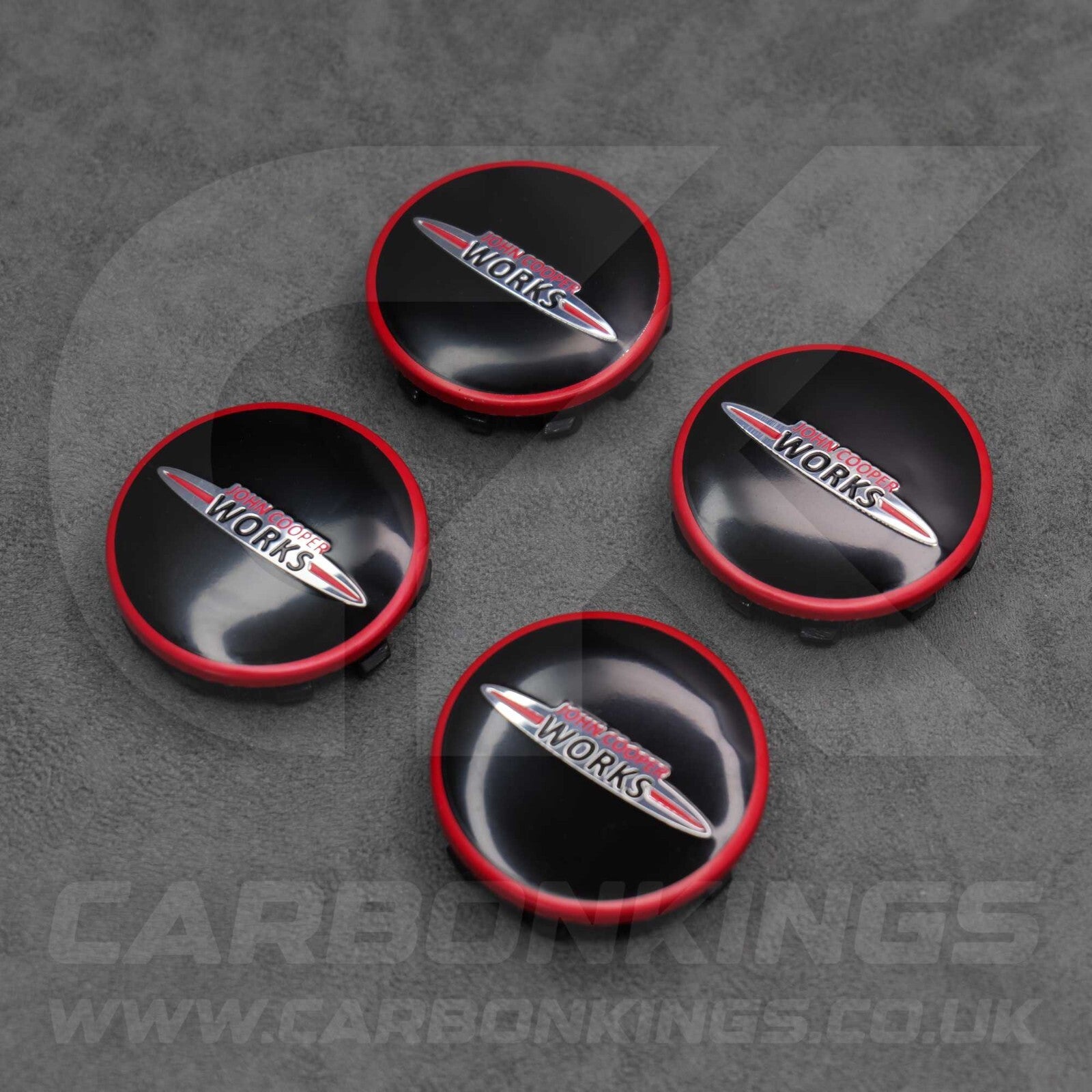 4 x Mini Cooper JCW Wheel Centre Caps 56mm R50 R55 R56 R57 R58 R60 R61 +