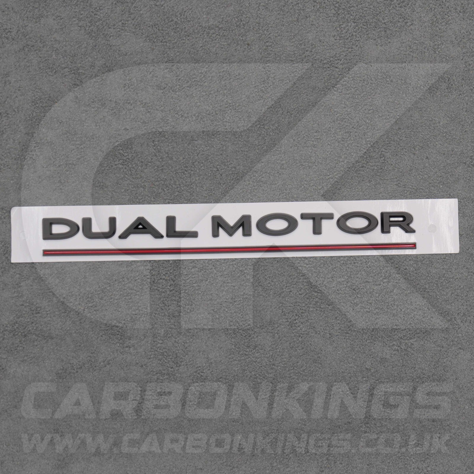 Tesla Matte Black with Red Line Dual Motor Rear Boot Badge Letters Model S 3 X Y