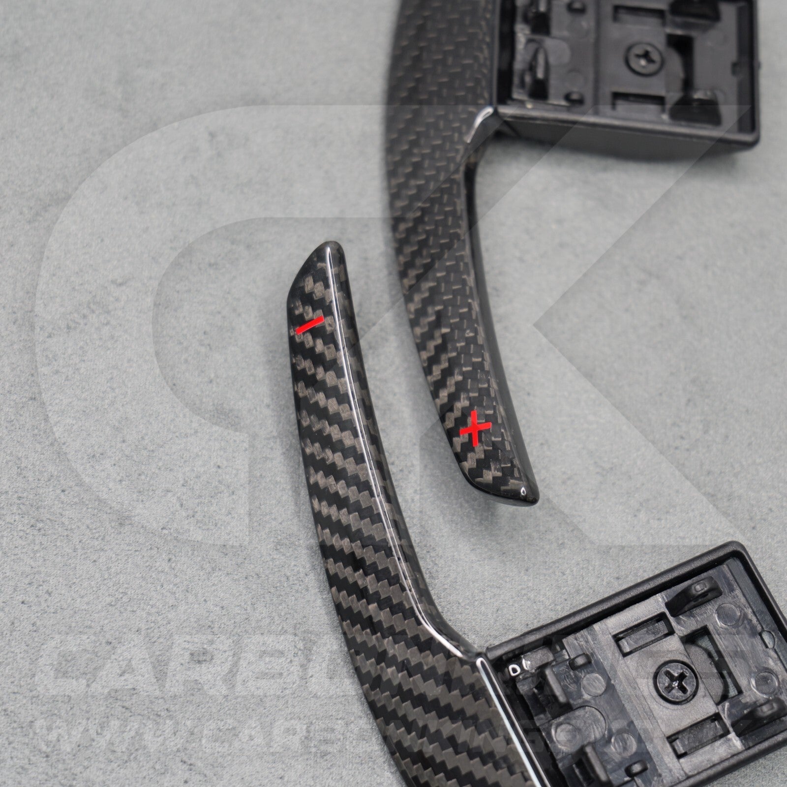 Carbon Fibre & Red +/- Gear Paddle Shifters for BMW F80 M3 F82 F83 M4 F87 M2 F30