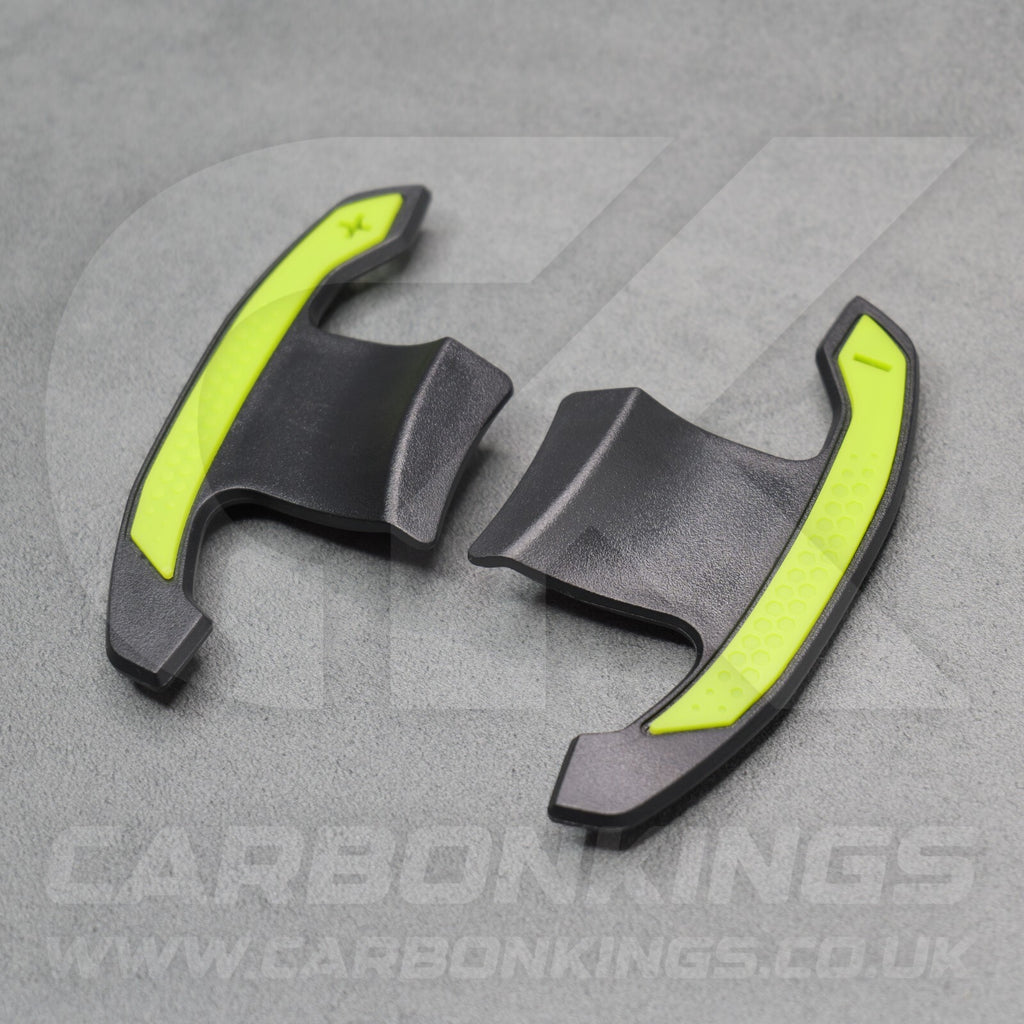 BMW Carbon Fibre / Yellow Gear Paddles Shifters F80 M3 F82 F83 M4 F87 M2 F30 G20