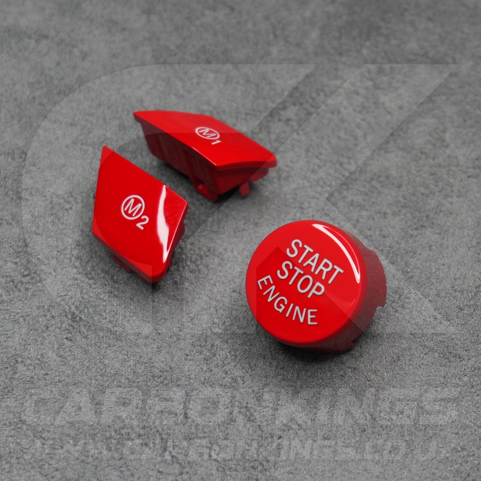 Red M1 M2 & Start Engine Buttons Set for BMW M2 M3 M4 M5 M6 X5M X6M F80 F82 F87