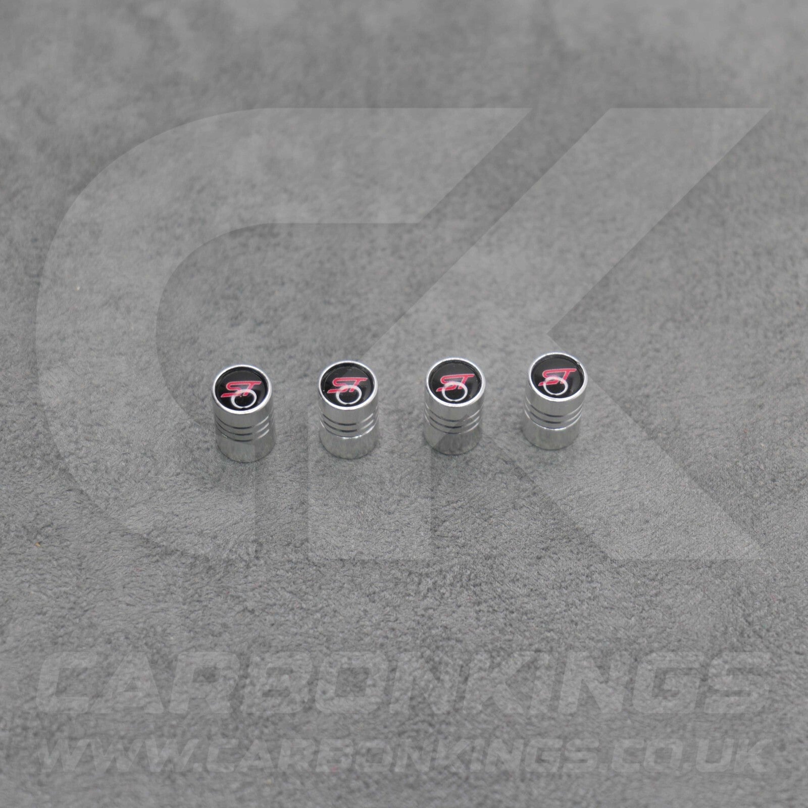 Ford ST Sport Silver Anodised Wheel Valve Dust Caps Set Fiesta Focus Edge Puma