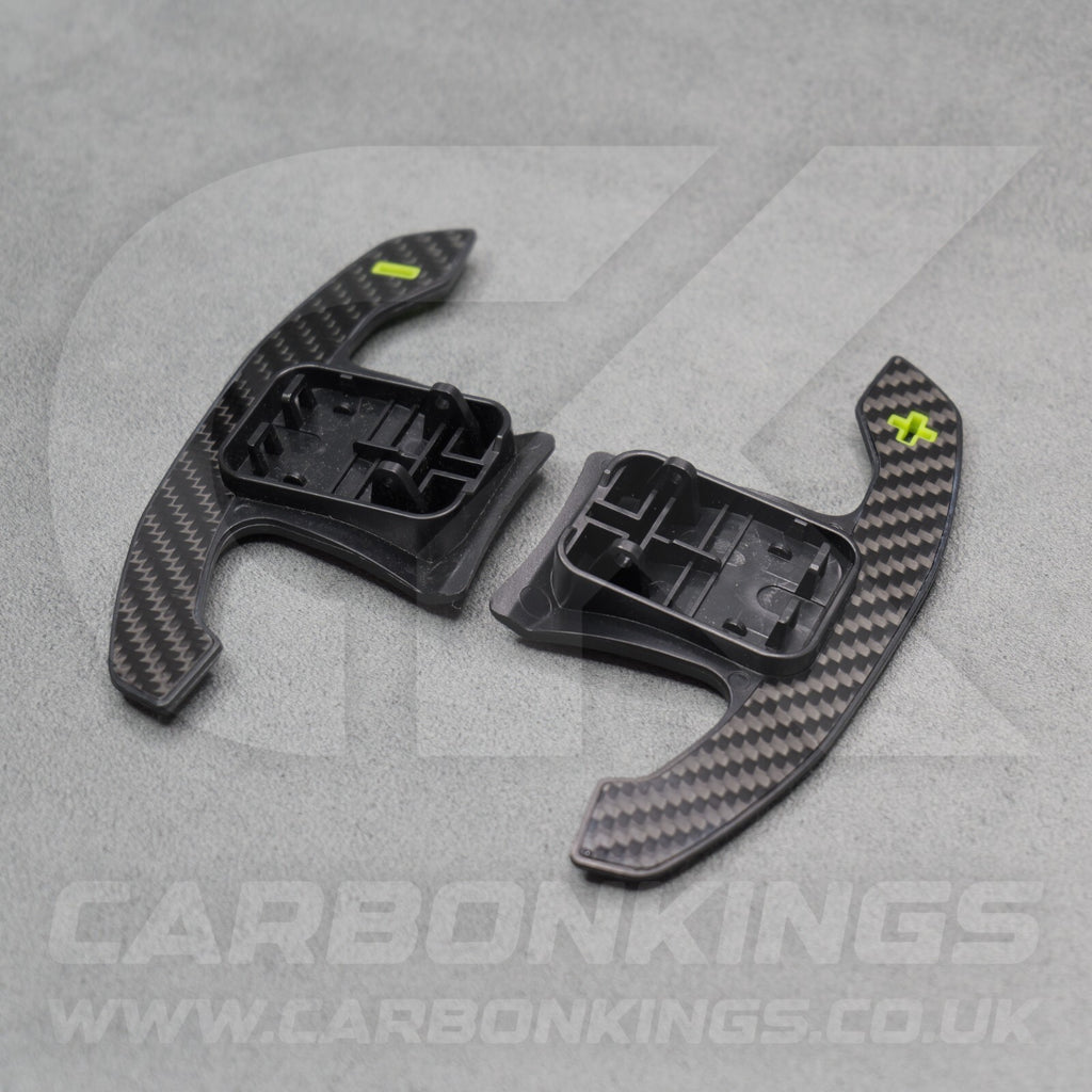 Toyota GR Supra Real Carbon Fibre & Yellow Gear Shifter Paddles J29/DB A90/A9