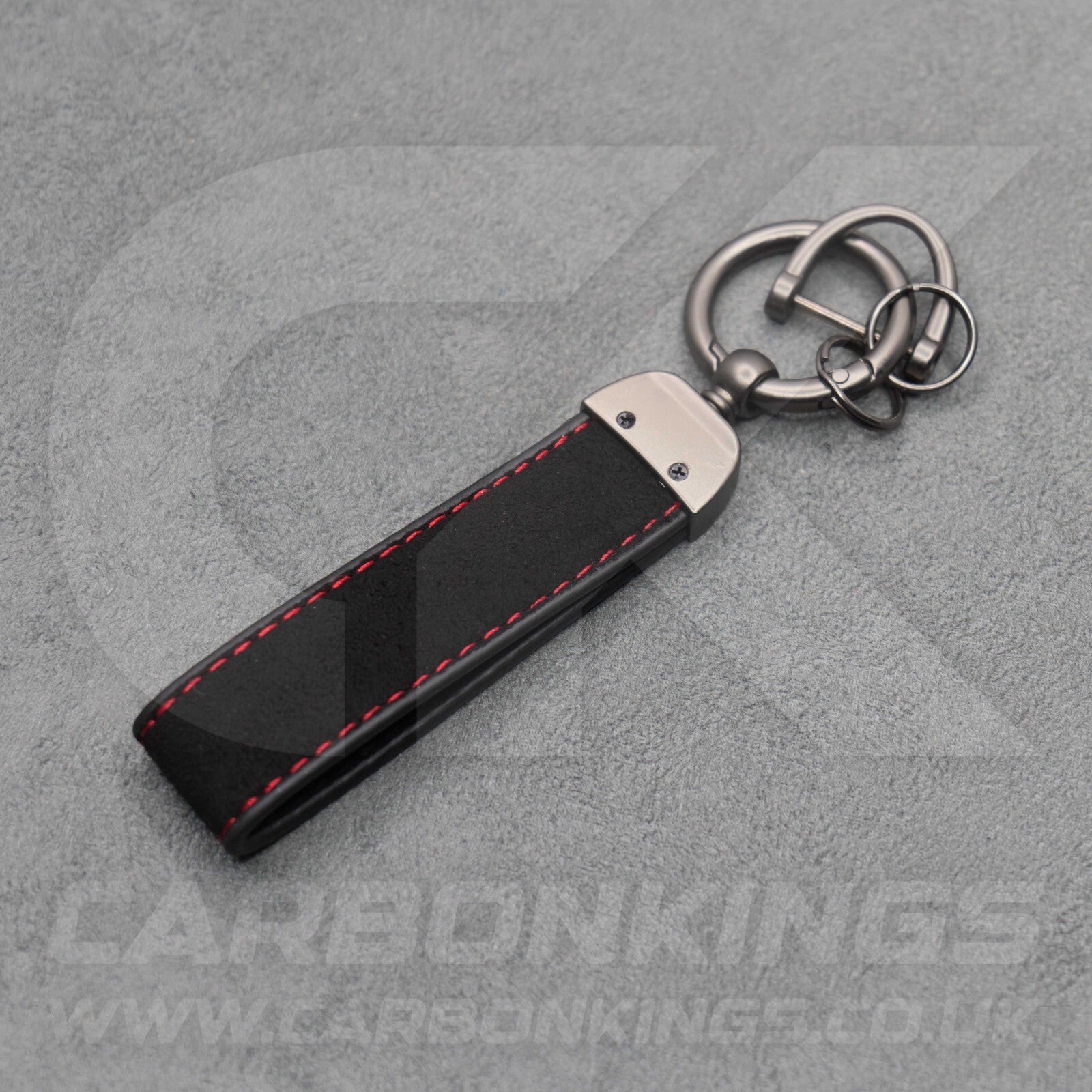 Honda Black Suede Key Ring Chain Car Civic Type R Premium Alcantara Stitched