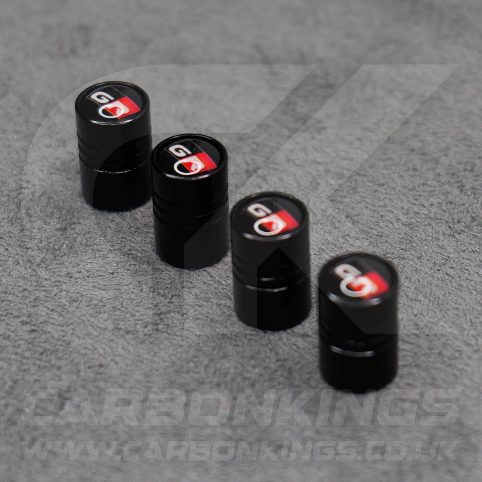 Toyota GR Gazoo Racing Black Anodised Wheel Valve Dust Caps Set Yaris GR86 Supra