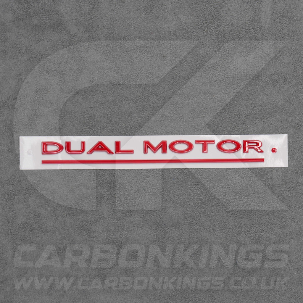 Tesla Gloss Red Dual Motor Rear Boot Badge Letters Model S 3 X Y Performance