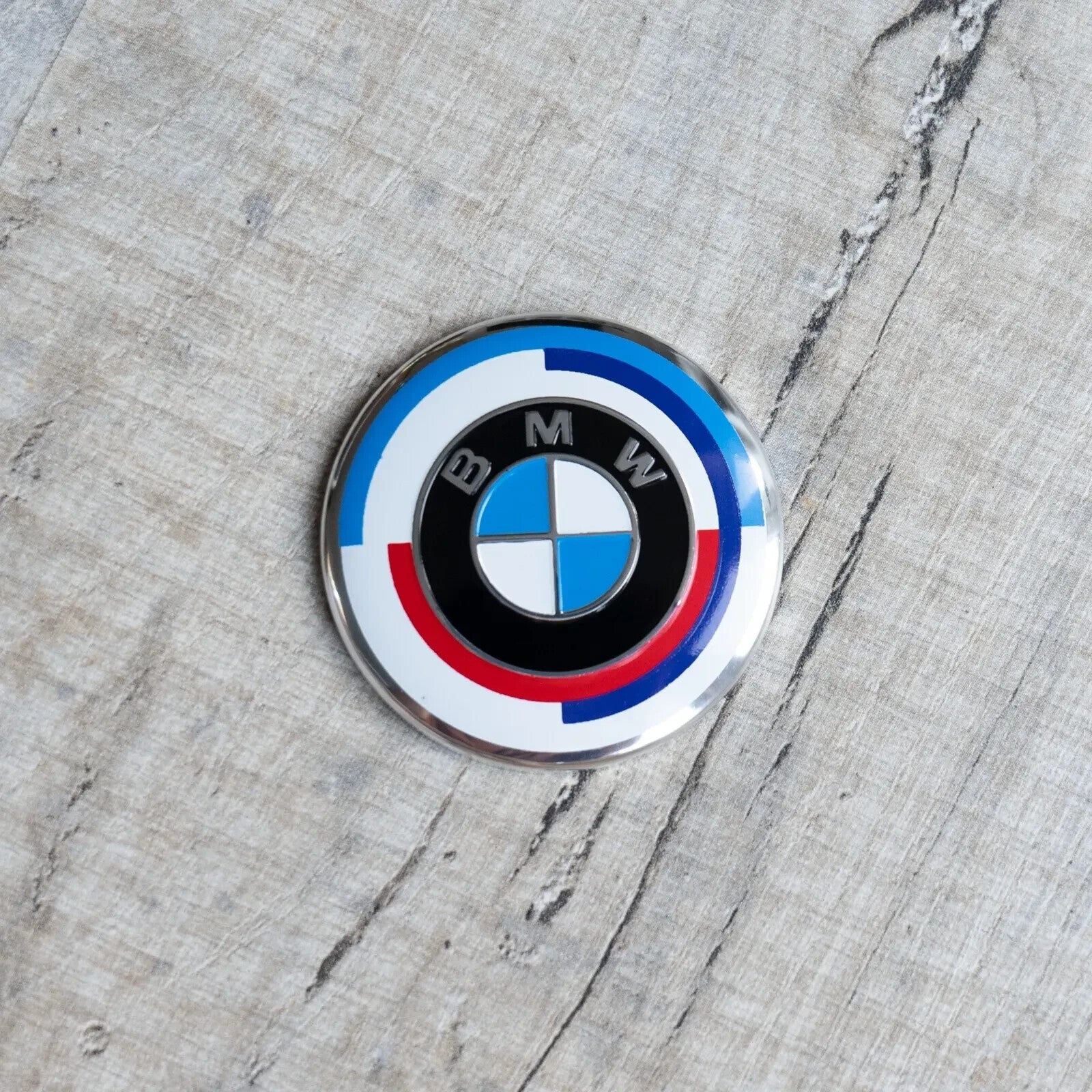 50th Anniversary 46mm Steering Wheel Cap Badge Emblem for B M W - 50 Years