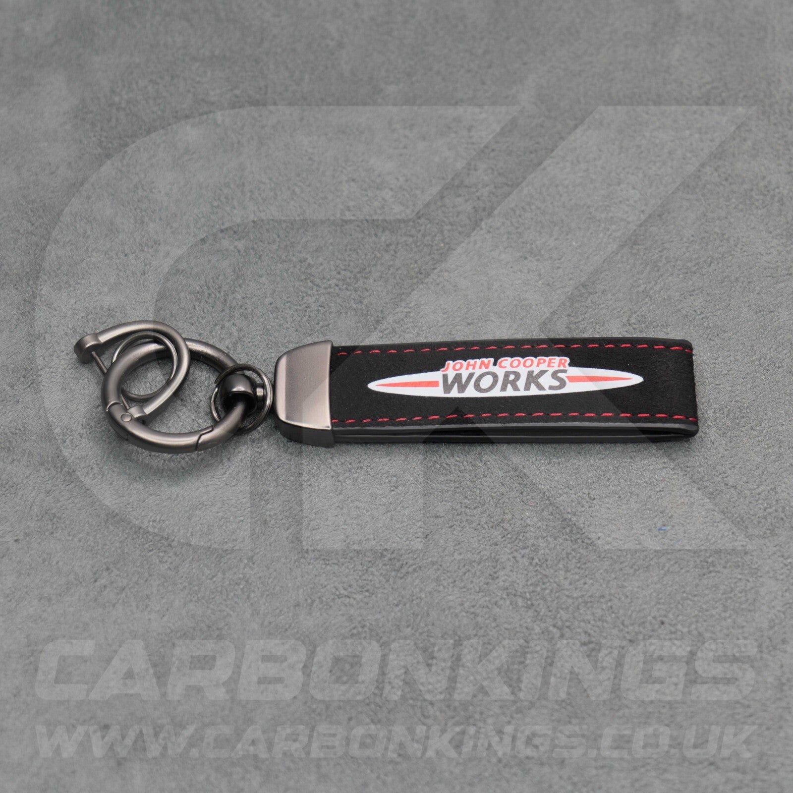 Mini JCW Suede Key Ring Chain John Cooper Works Alcantara Red Stitching Premium
