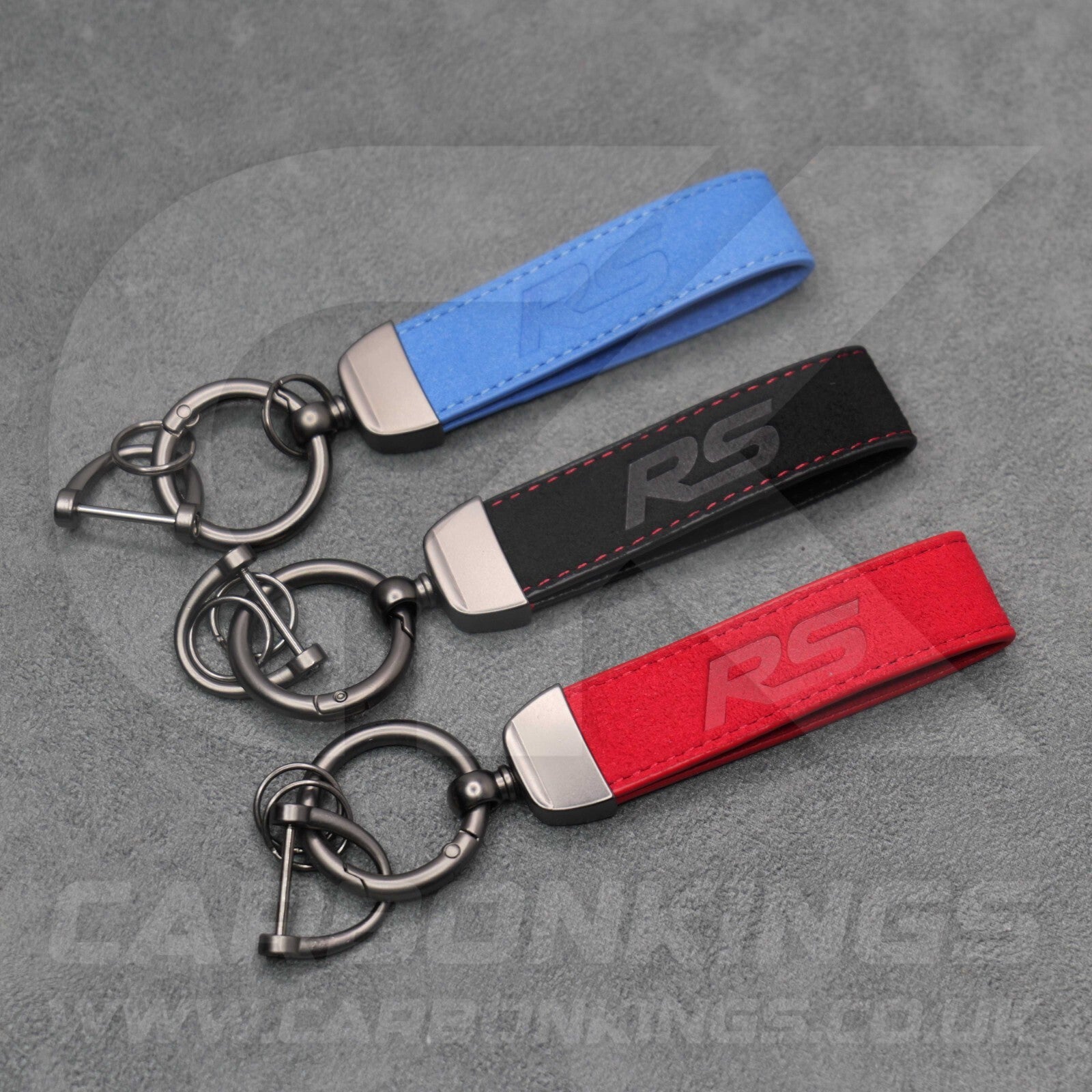 Ford RS Suede Key Ring Chain Alcantara Stitched Premium Focus Fiesta Puma