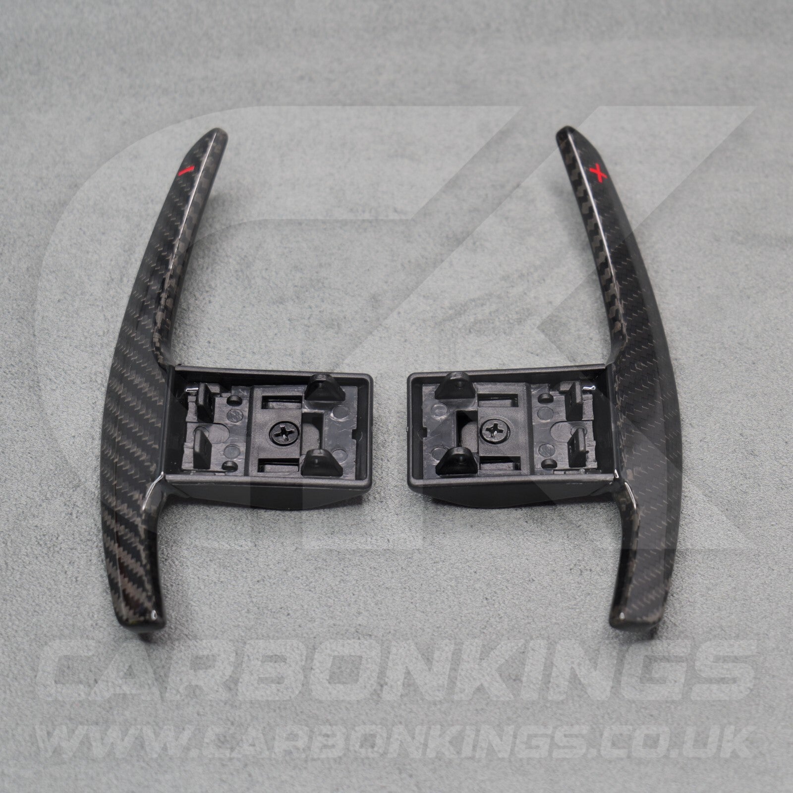 Carbon Fibre & Red +/- Gear Paddle Shifters for BMW F80 M3 F82 F83 M4 F87 M2 F30