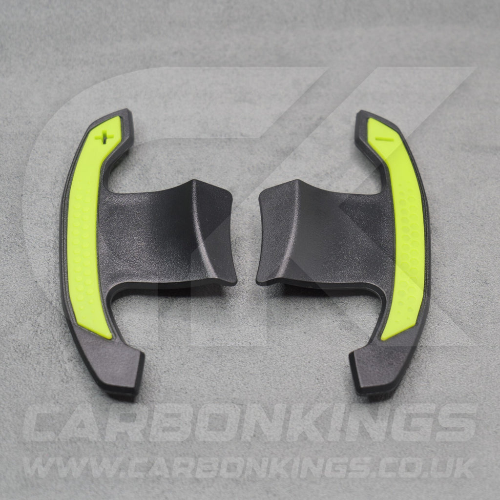 BMW Carbon Fibre / Yellow Gear Paddles Shifters F80 M3 F82 F83 M4 F87 M2 F30 G20