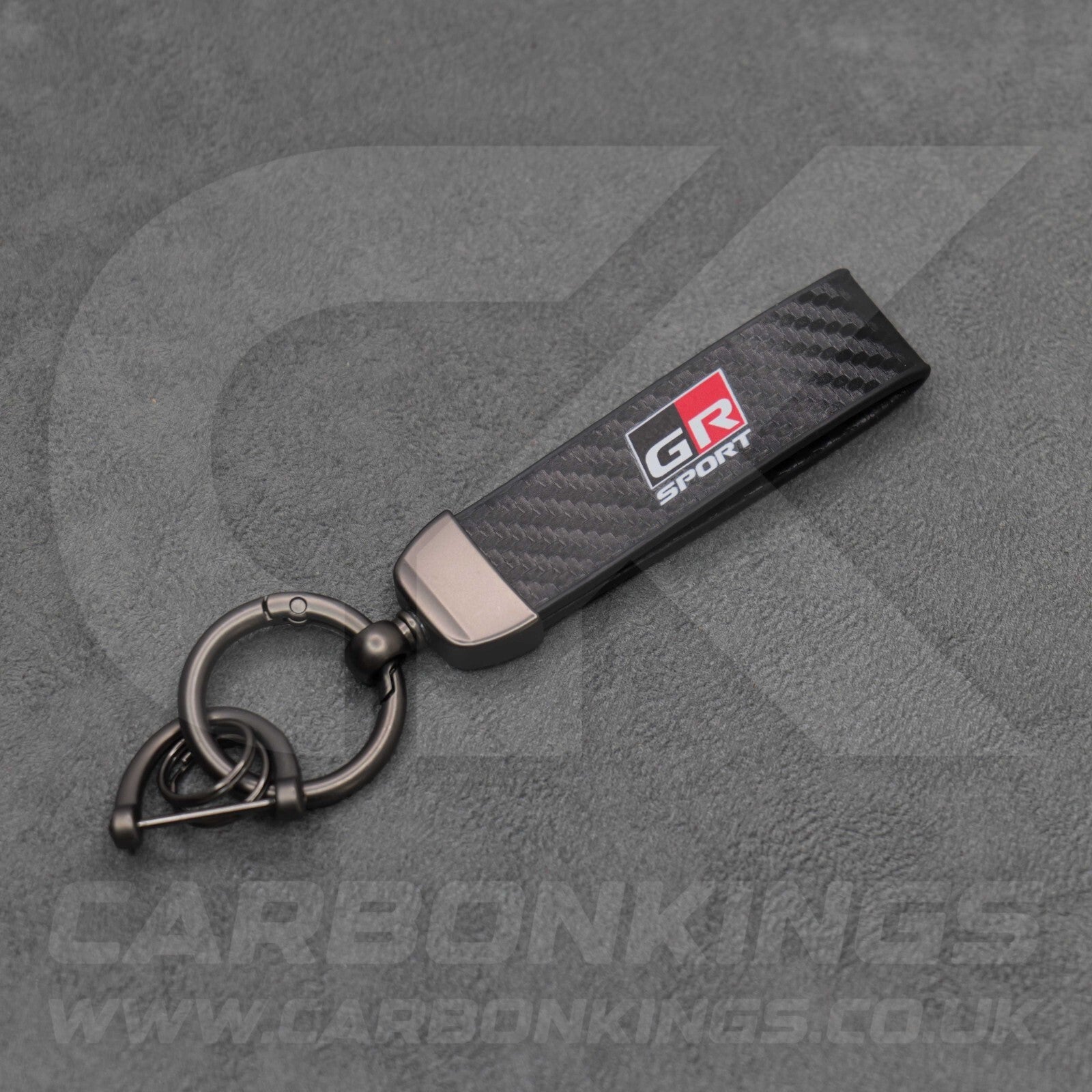 Toyota GR Gazoo Racing Carbon Fibre Style Key Ring Chain Yaris Supra GR86 GT86