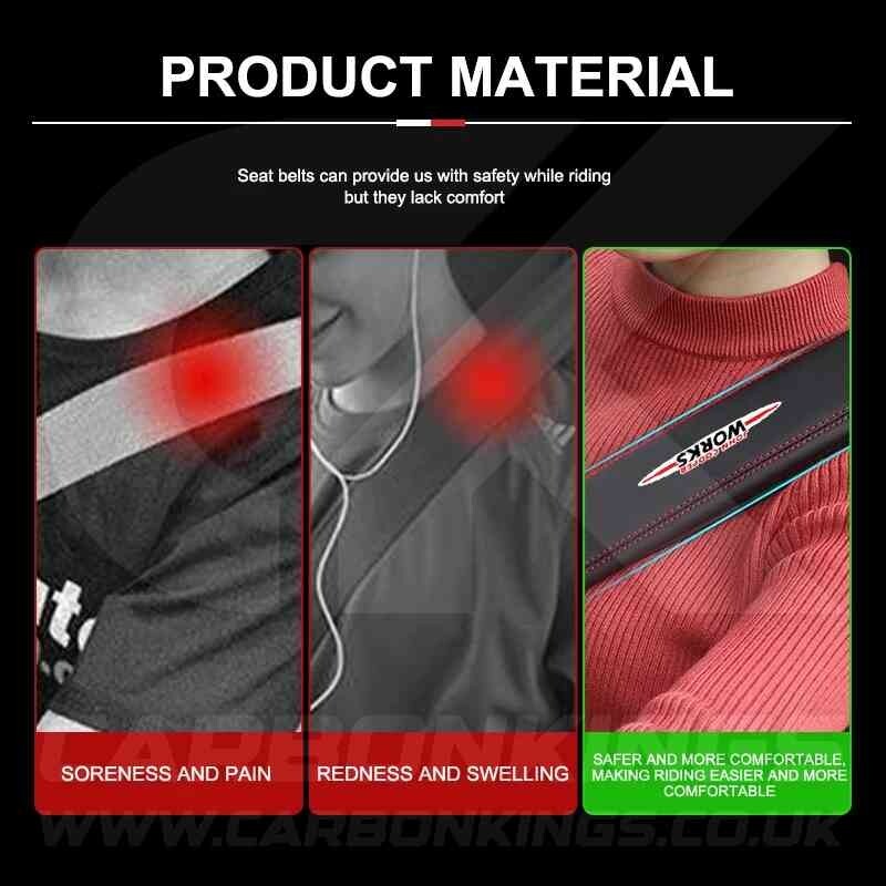 John Cooper Works JCW Leather Seatbelt Shoulder Cover Pad Protector Mini Cooper
