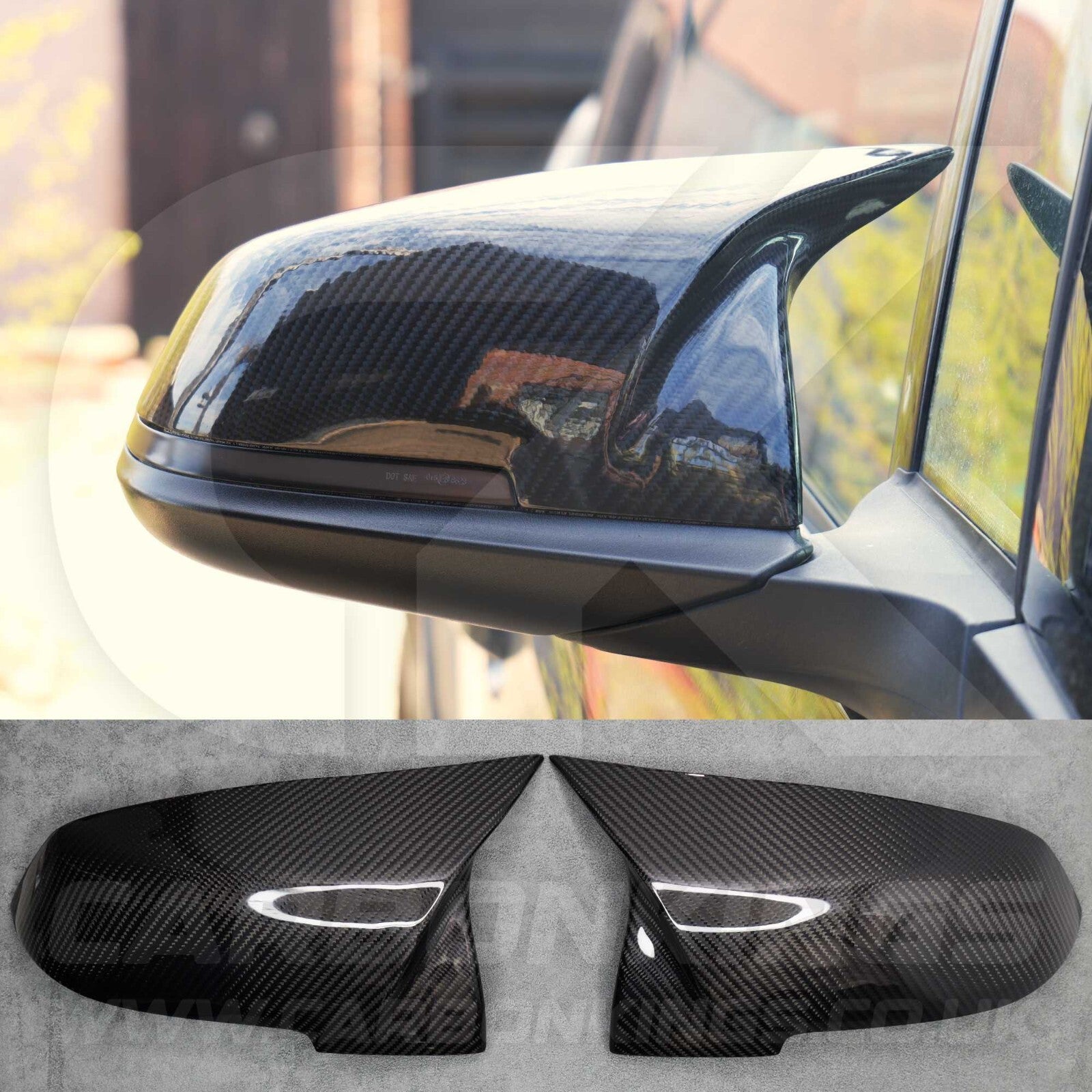 BMW M Style Real Carbon Fibre Mirror Covers for 1 2 3 4 F20 F22 F30 F32 i3 i3S +